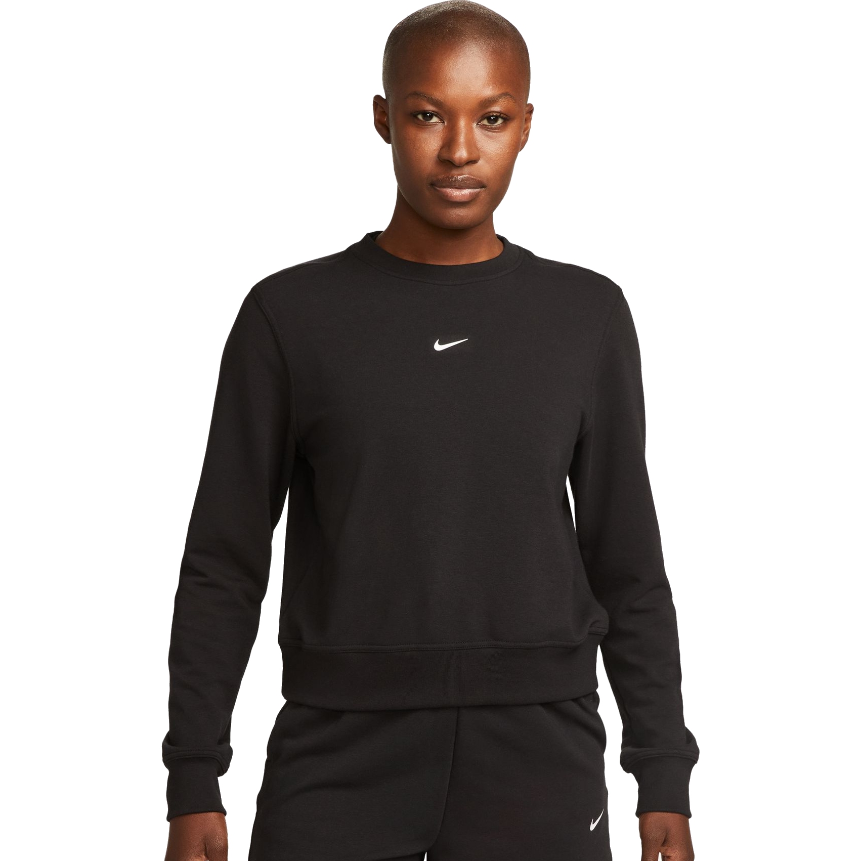 Image of Nike One Dri-FIT Crew-Neck LBR Sweatshirt Women - black/white FB5125-010
