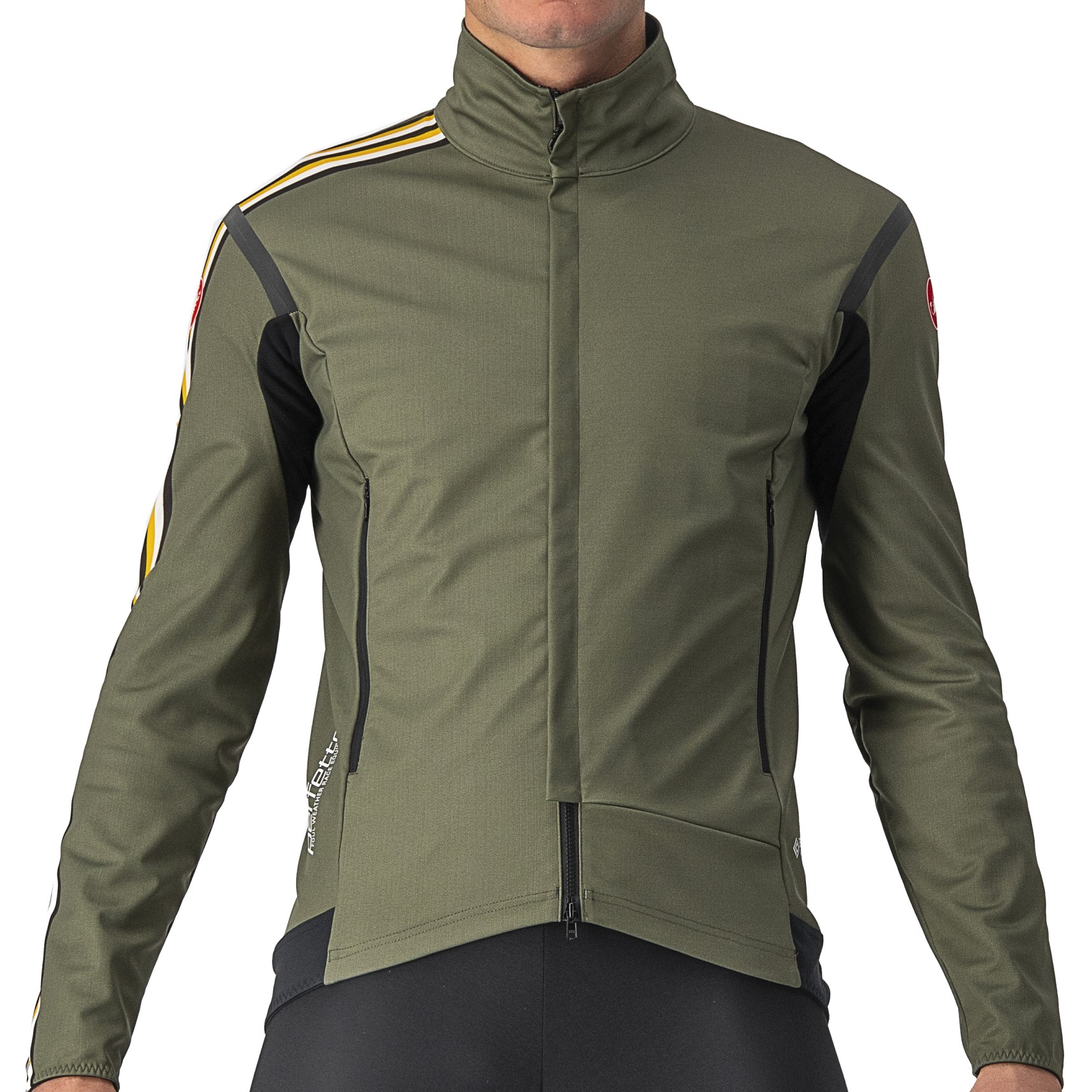 Picture of Castelli Unlimited Perfetto RoS 2 Jacket Men - military green/goldenrod 075