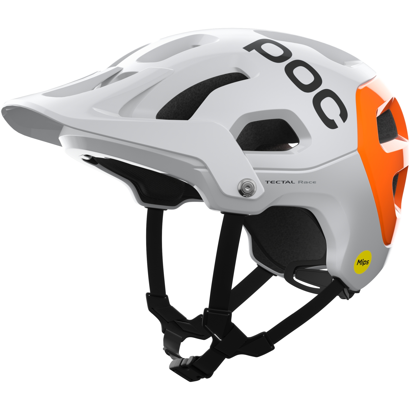 Produktbild von POC Tectal Race MIPS NFC Helm - 8043 hydrogen white/fluorescent orange avip