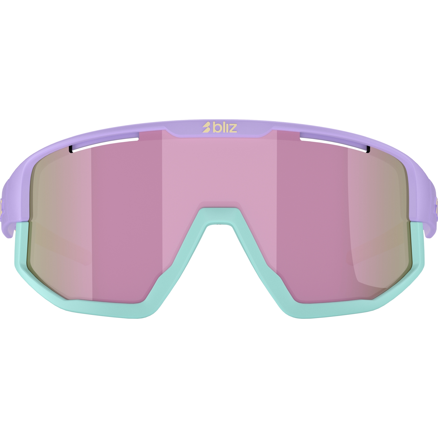 Bliz Fusion Glasses - Matt Pastel Purple Yellow Logo - Brown Pink