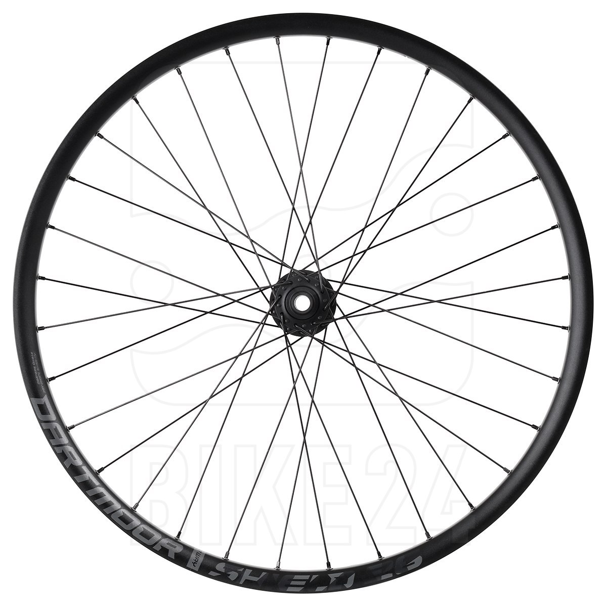 Image of Dartmoor Shield Front Wheel - 26" | Clincher | 6-Bolt | 15x100 / 20x110 mm - black