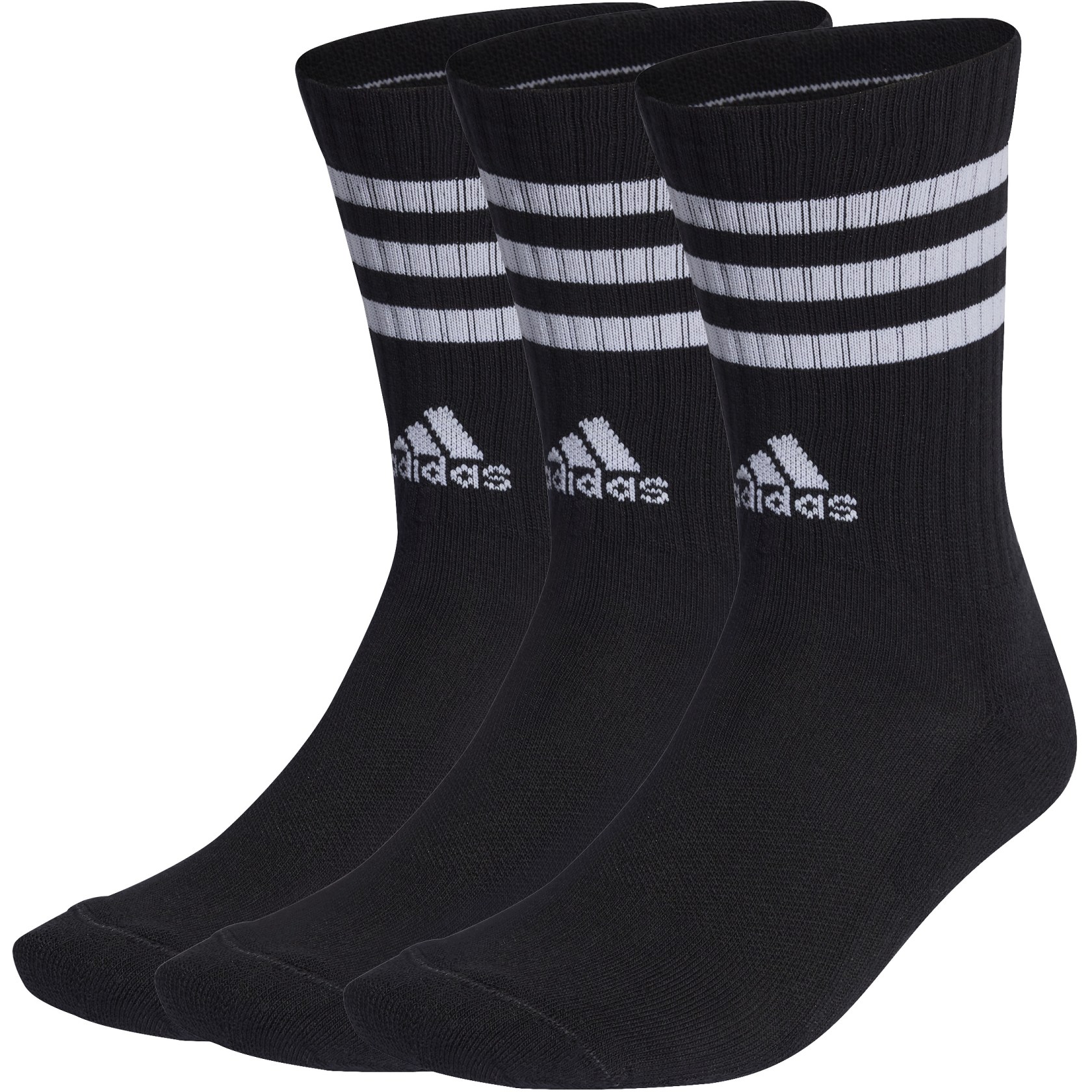 Picture of adidas 3-Bar Cushioned Crew Socks - 3 Pair - black/white IC1321
