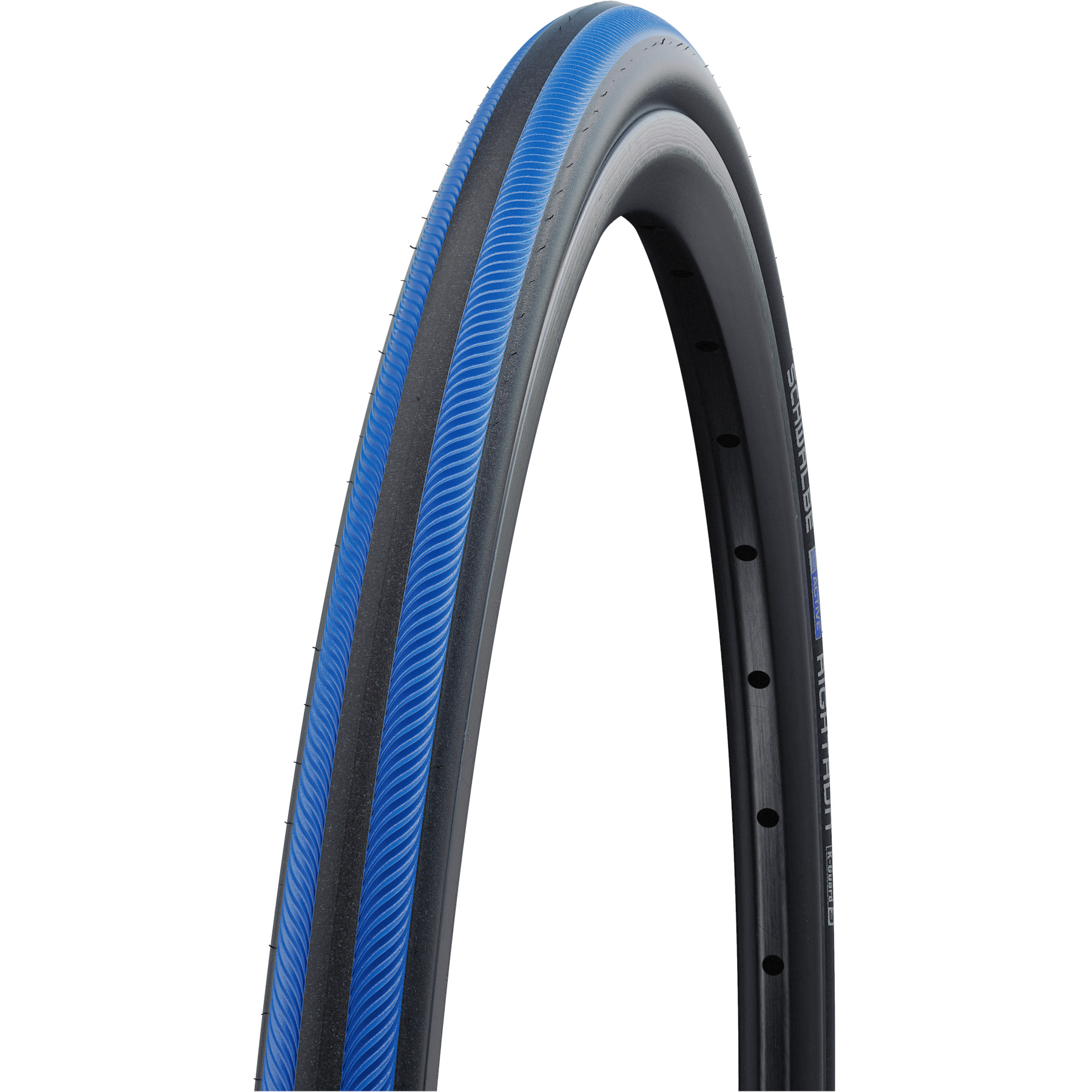 Picture of Schwalbe Rightrun Wire Bead Tire - Active | Black &#039;n&#039; Roll | K-Guard - 24x1.00&quot; | Blue Stripes