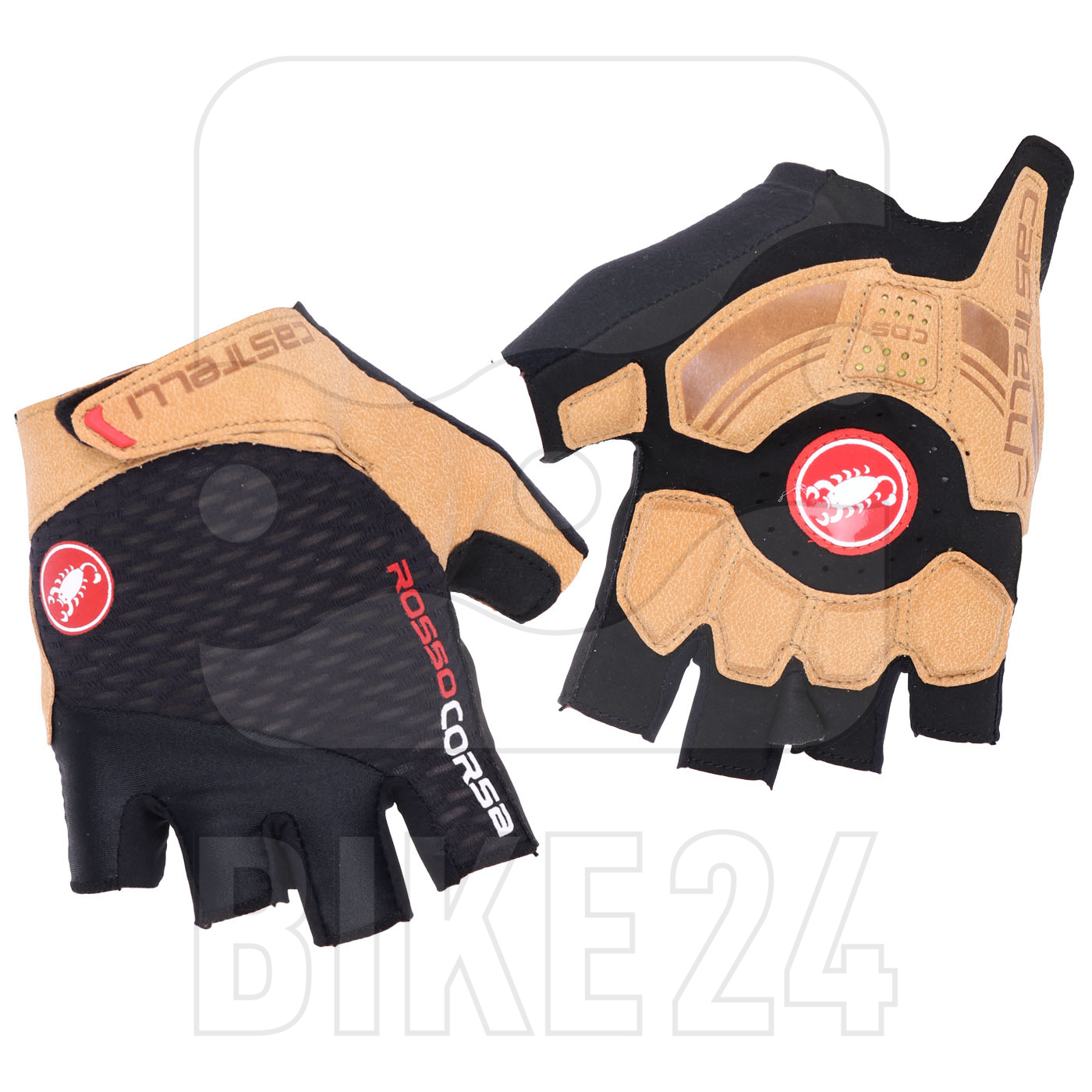 Picture of Castelli Rosso Corsa Pro V Gloves - black/tan 120