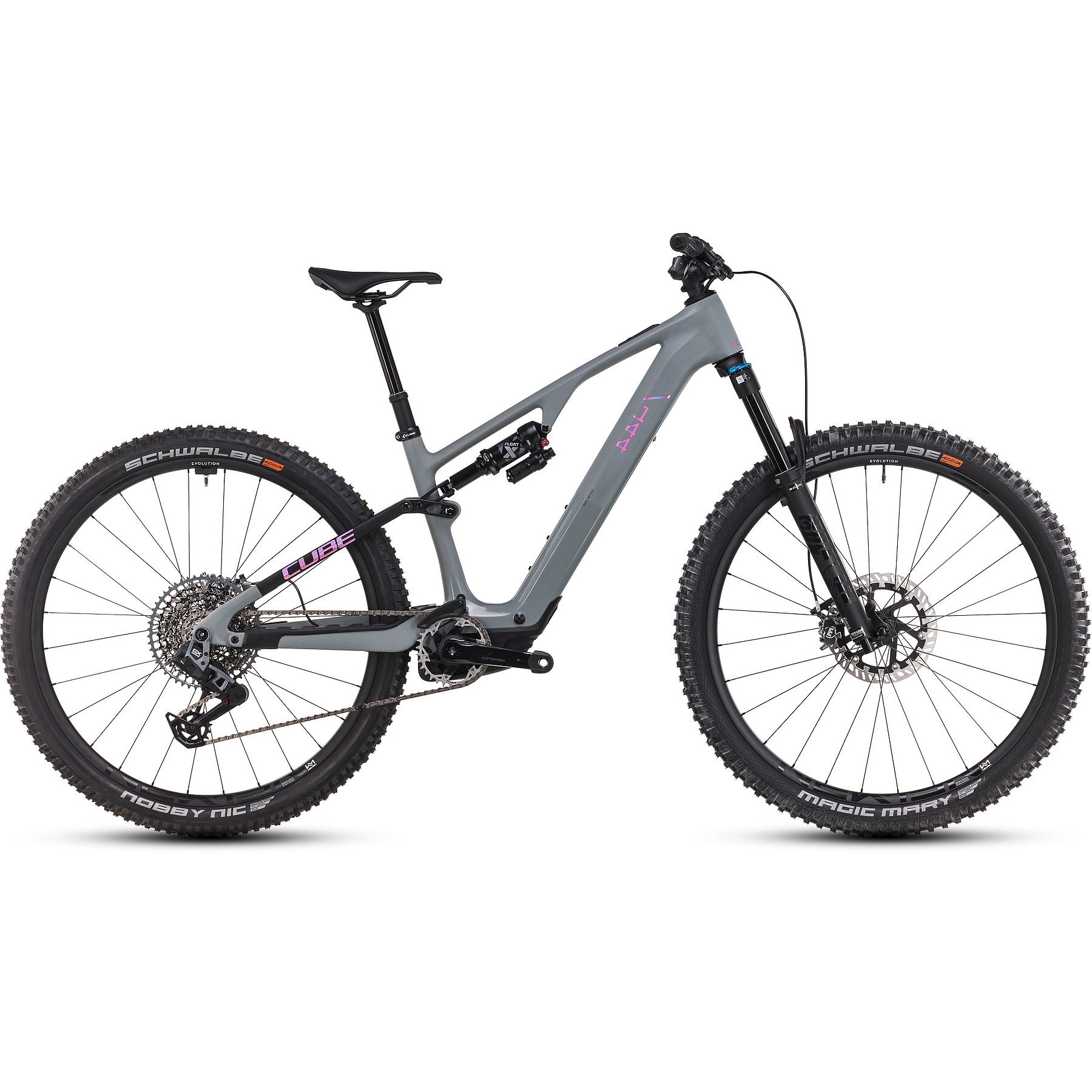 Picture of CUBE AMS HYBRID ONE44 C:68X TM 400X - 29&quot; Carbon Electric Mountainbike - 2025 - swampgrey / purplereflex