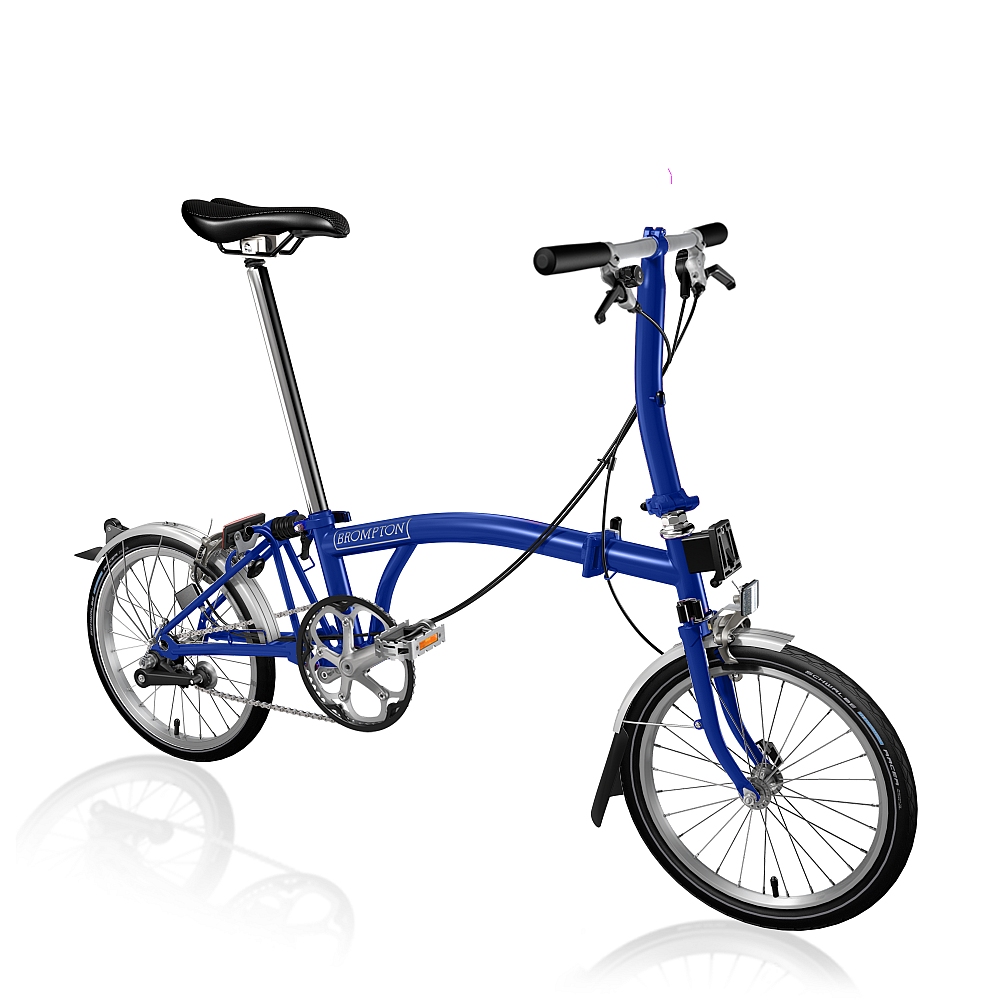 Picture of Brompton C Line Utility - 3-Speed - Low Bar - Standard Seatpost - 16&quot; Folding Bike - 2023 - picadilly blue matt