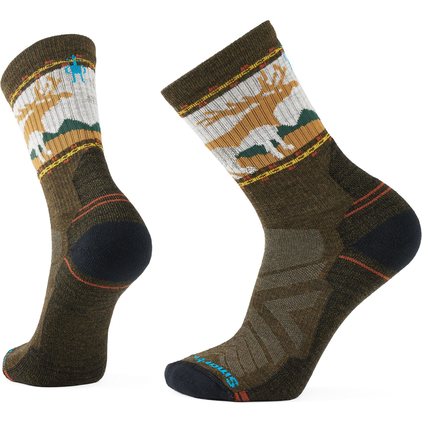 Produktbild von SmartWool Light Cushion Mountain Moose Crew Wandersocken - D11 military olive
