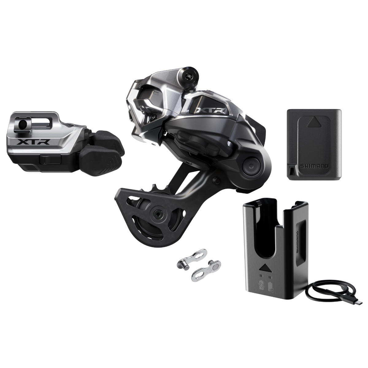 Photo produit de Shimano Kit de Mise à Niveau - XTR M9250 - Di2 | 1x12 Vitesses - avec RD-M9250-GS / SW-M9250-IR