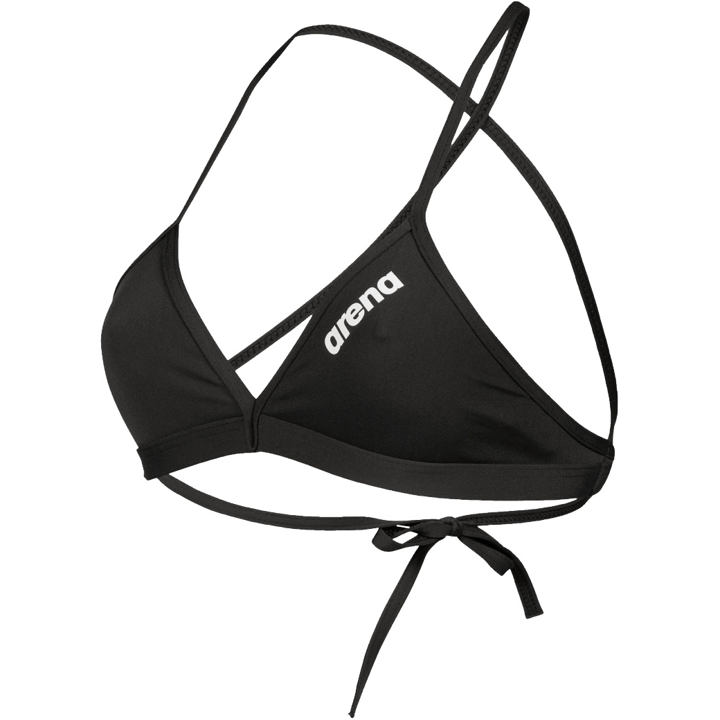 Produktbild von arena Team Damen Bikini Oberteil Tie Back Solid - Schwarz-Weiß