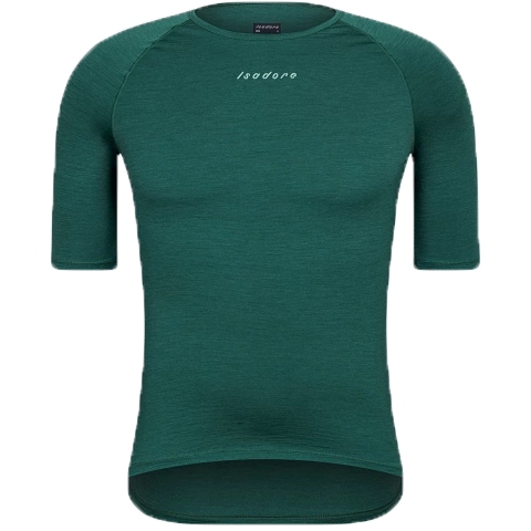 Мужской базовый слой Isadore Merino с коротким рукавом - Дымчато-сосновый зеленый
