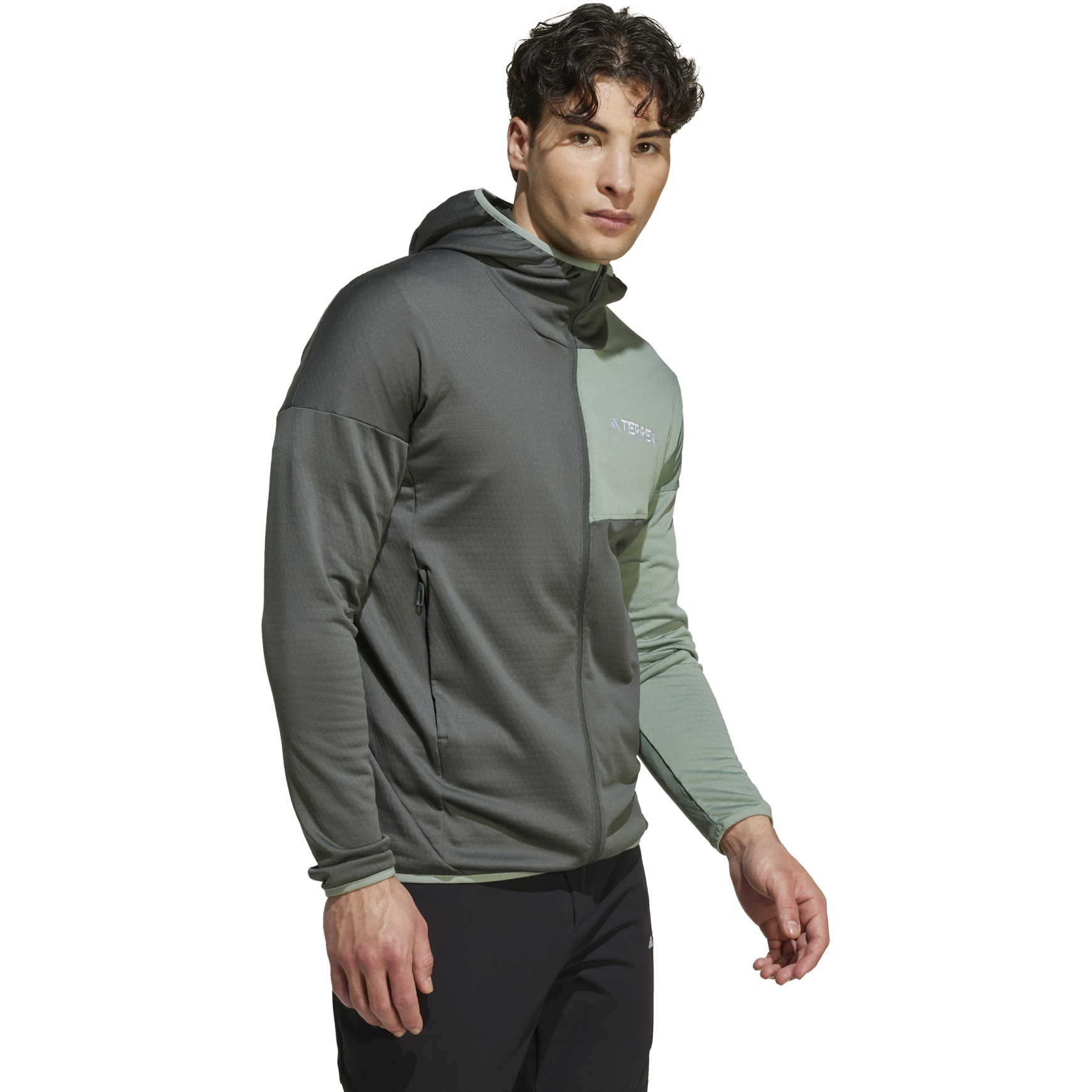adidas TERREX Xperior Light Fleece Hooded Jacket Men - legend ivy