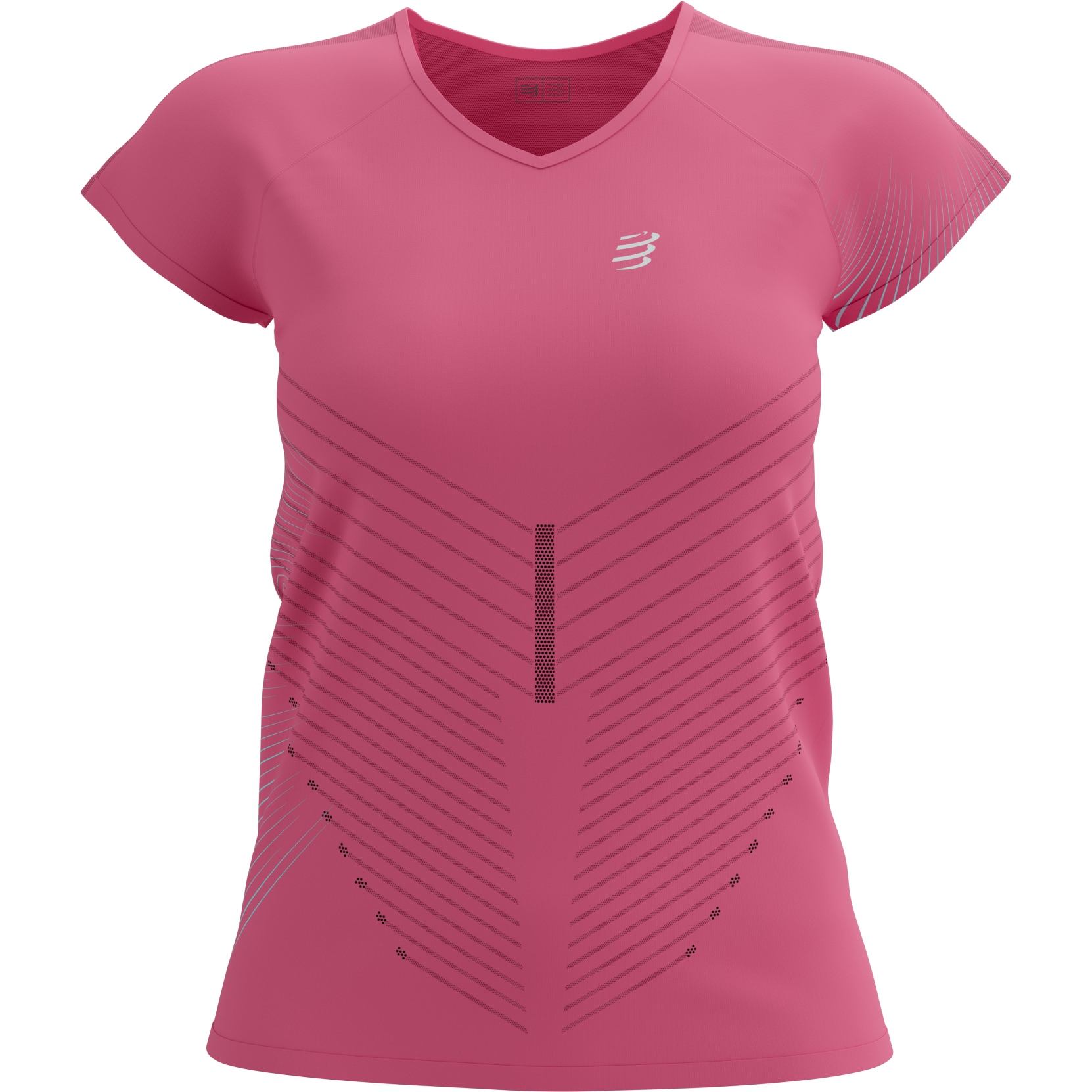 Productfoto van Compressport Performance T-Shirt Dames - hot pink/aqua