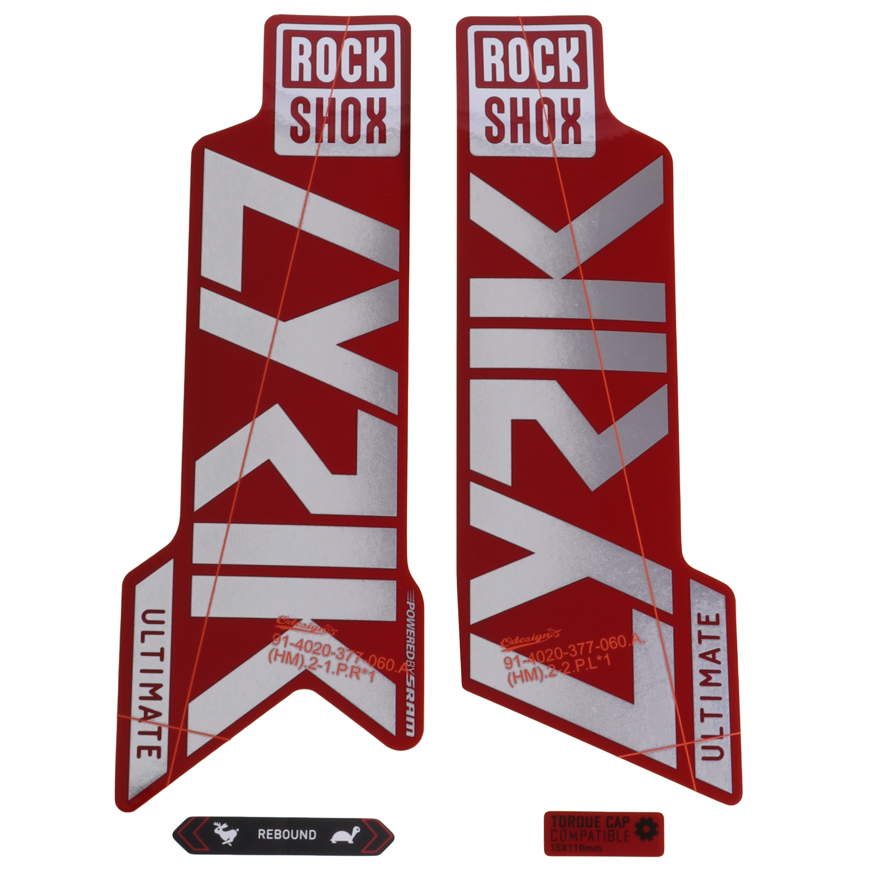 Produktbild von RockShox Decal Kit für 27.5/29&quot; Lyrik Ultimate - gloss polar foil für red (2021)