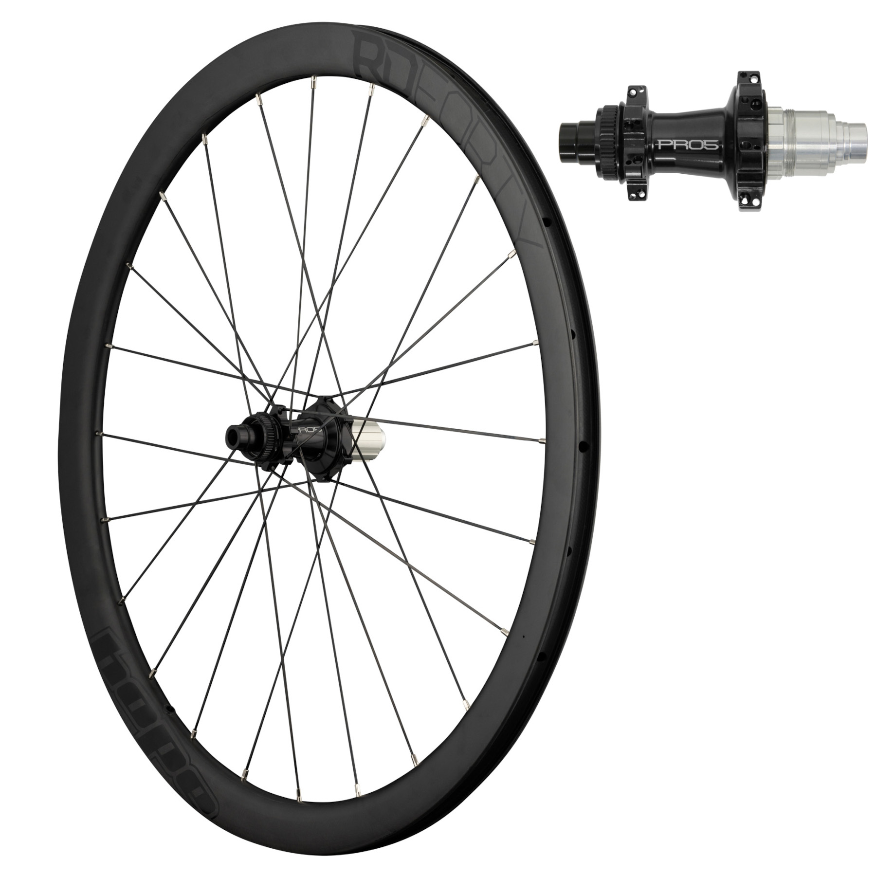 Produktbild von Hope RD40 Pro 5 Straight Pull Hinterrad - 28&quot; | Carbon | Clincher | 24-Loch | Centerlock - 12x142mm - XDR | schwarz