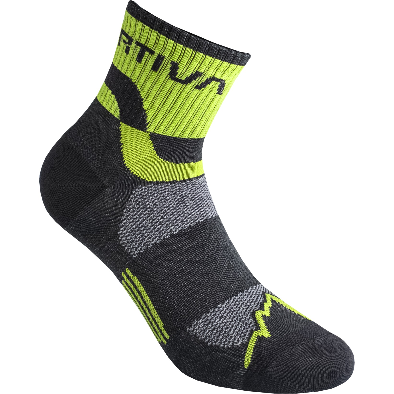 Image of La Sportiva Trail Running Socks - Black/Lime Green