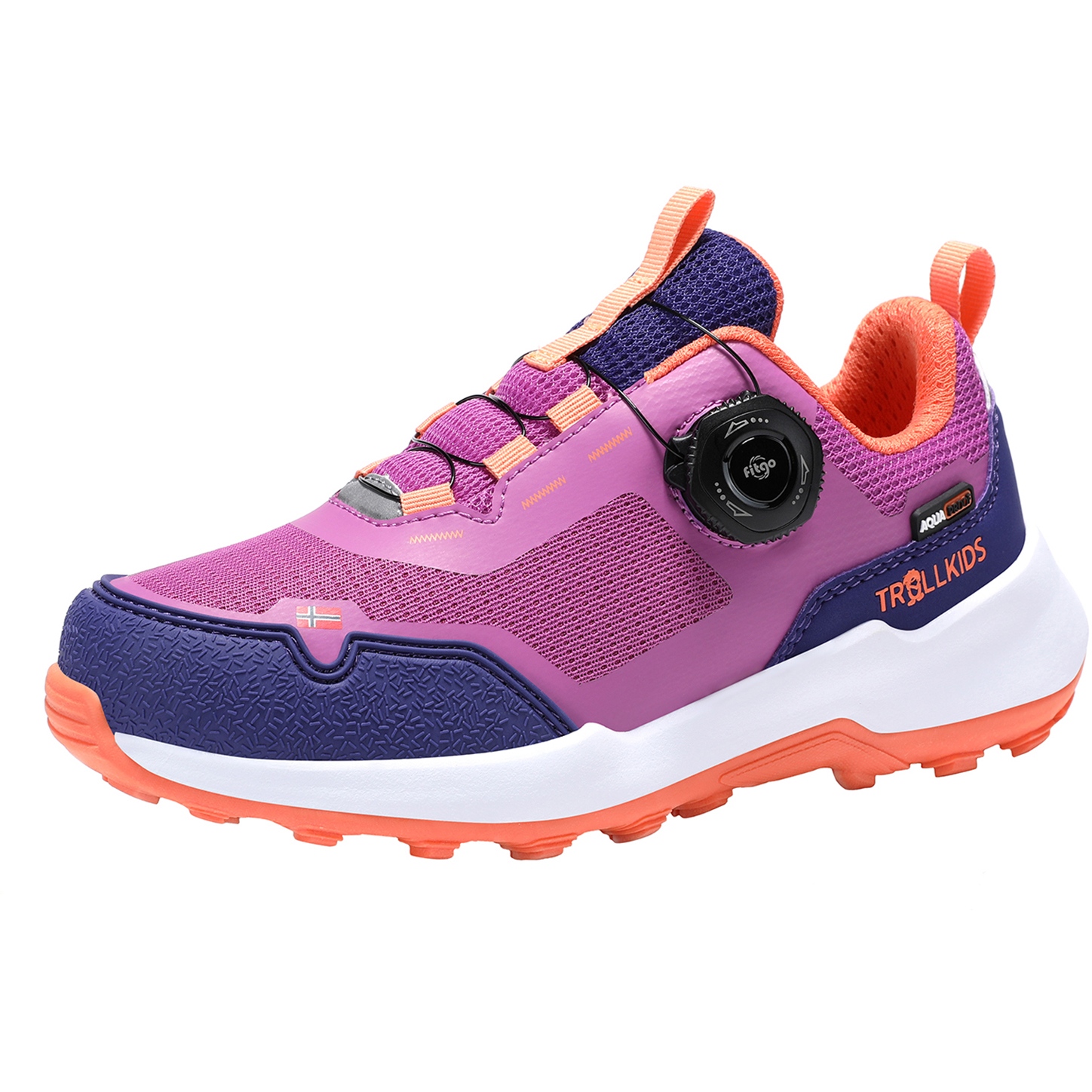 Picture of Trollkids Trollfjord Hiker Low Shoes Kids - mallow pink/violet blue/papaya