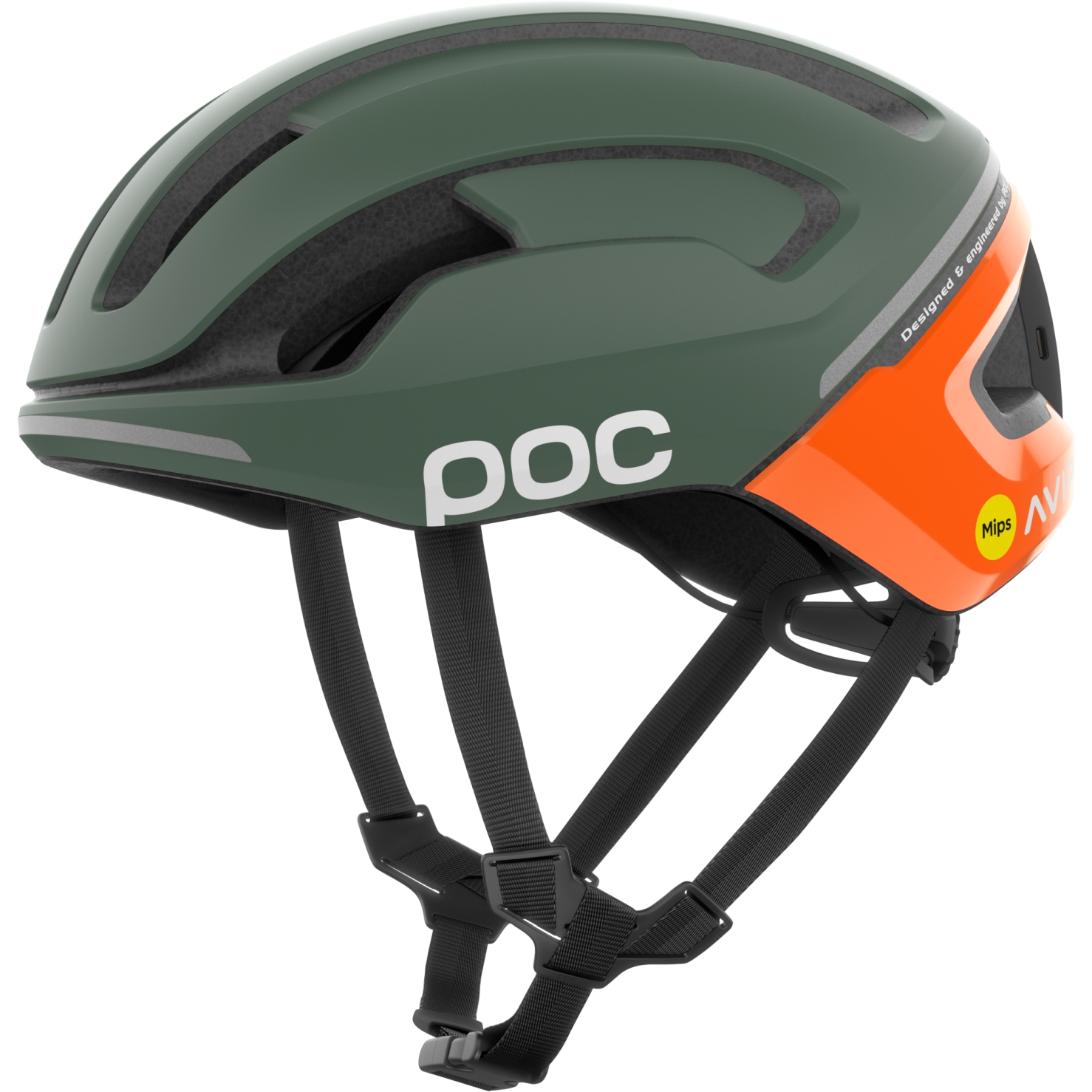Produktbild von POC Omne Beacon MIPS Helm - 8632 Fluorescent Orange AVIP/Epidote Green Matt