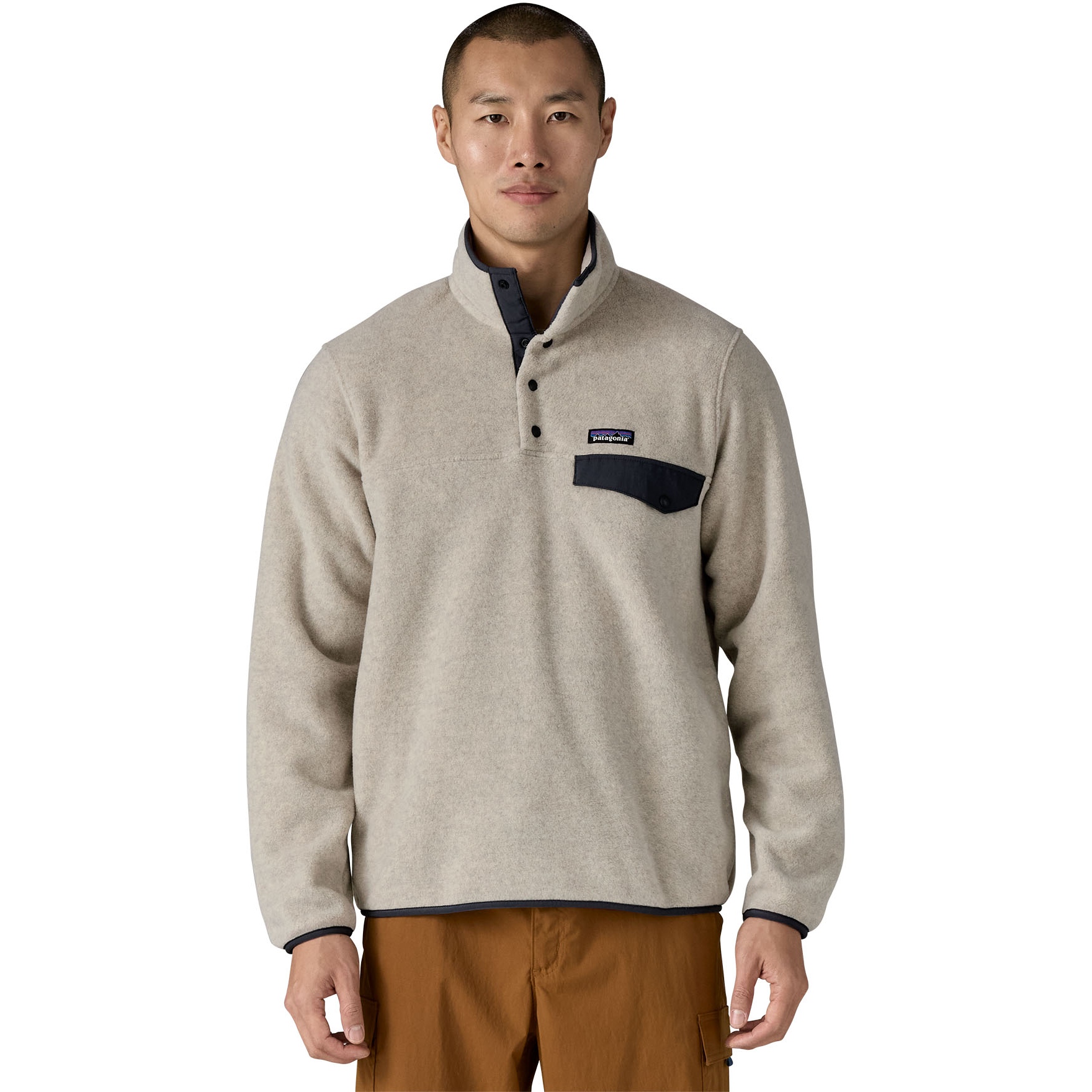 Produktbild von Patagonia Lightweight Synchilla Snap-T Fleece Pullover Herren - Oatmeal Heather w/Smolder Blue