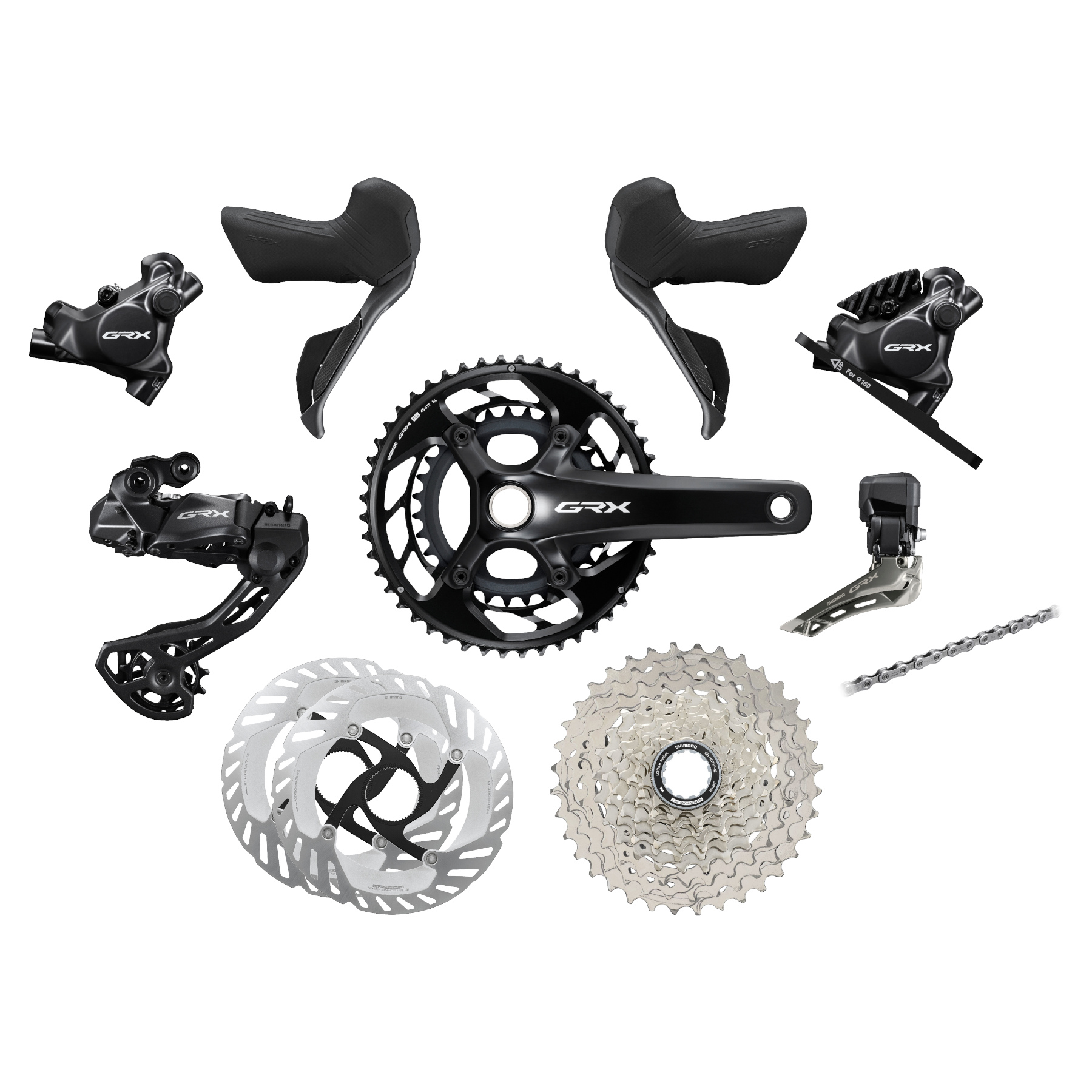 Picture of Shimano GRX RX825 Groupset - Di2 | 2x12-speed | with CS-HG710 Cassette (11-36T)