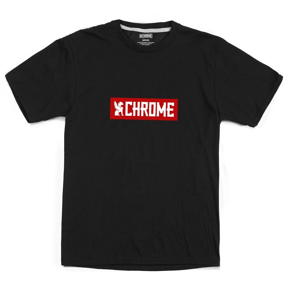 Picture of CHROME Horizontal Red Logo Tee - black/red