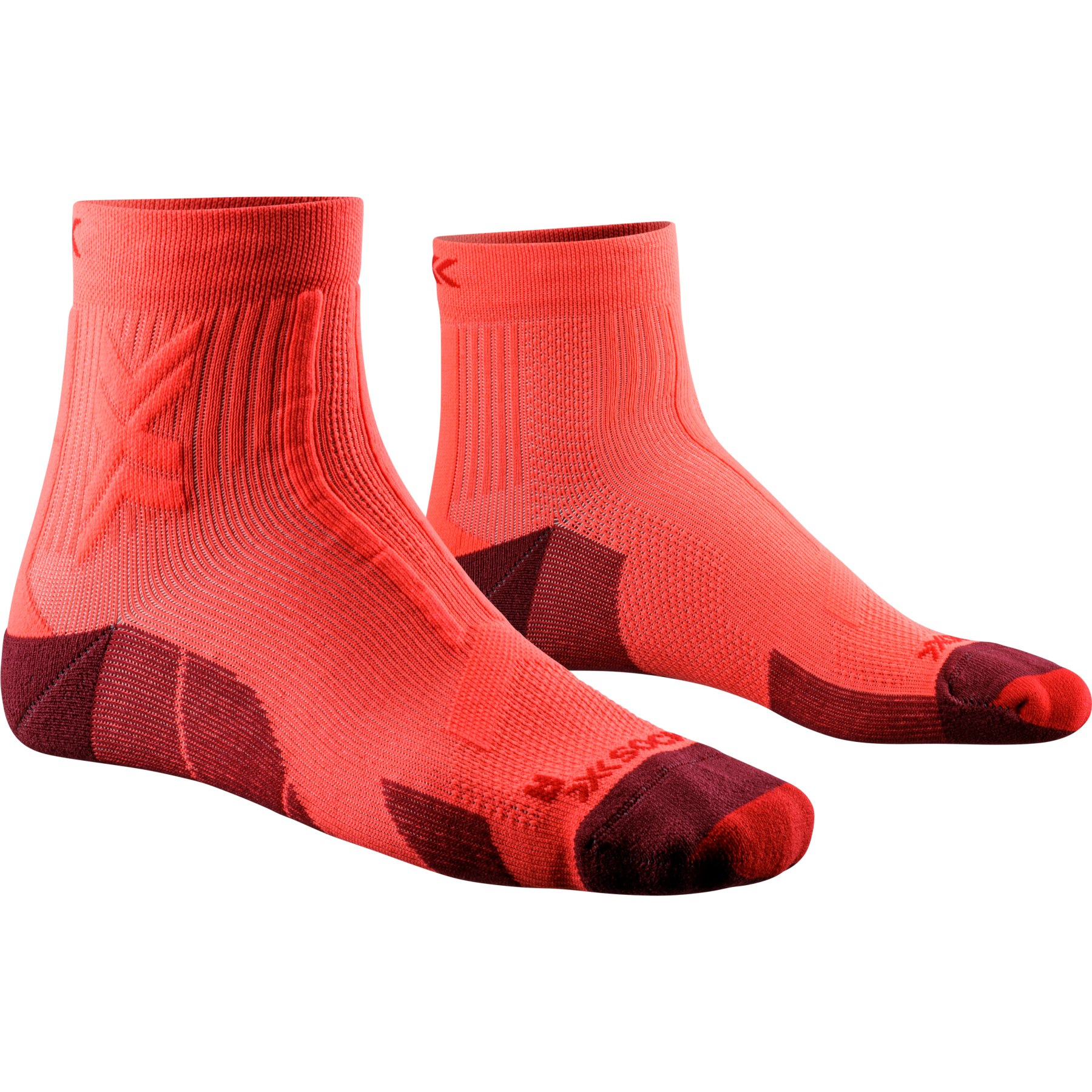 Produktbild von X-Socks Trail Run Discover Ankle Socken Herren - fluo red/namib red