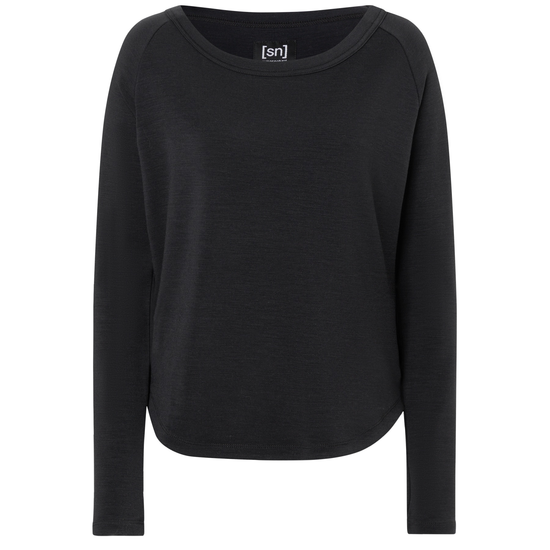 Productfoto van SUPER.NATURAL Everyday Crew Shirt met Lange Mouwen Dames - Jet Black