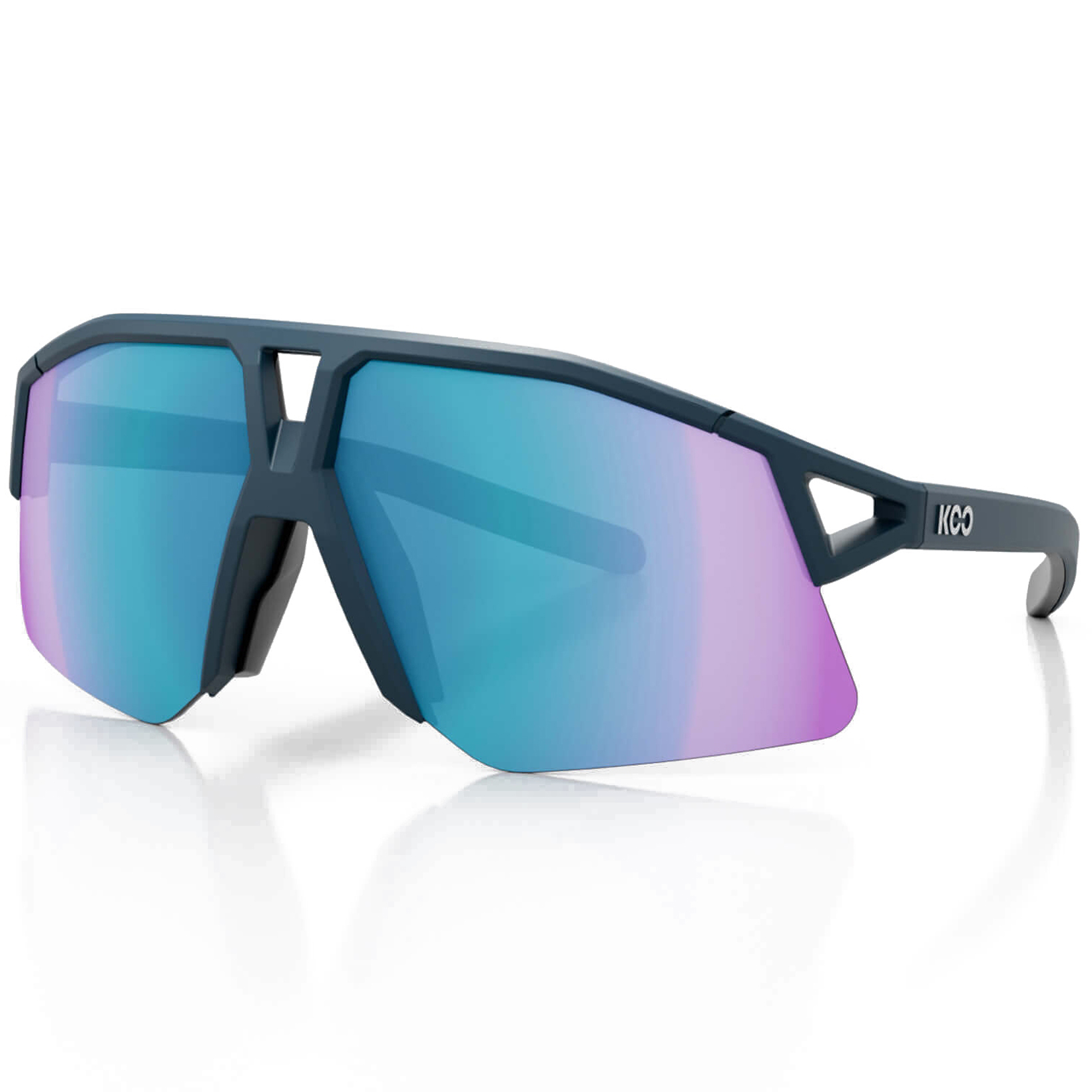 KOO Hype Sunglasses - Dark Blue Matt - Turquoise Mirror | BIKE24