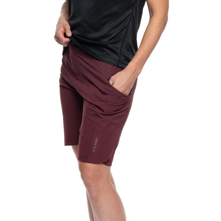 Produktbild von CUBE CMPT Trail Shorts Damen - bordeaux