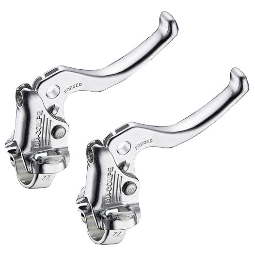 Image of Dia Compe MX122 Brake Lever - 22.2mm Clamp - Pair - silver