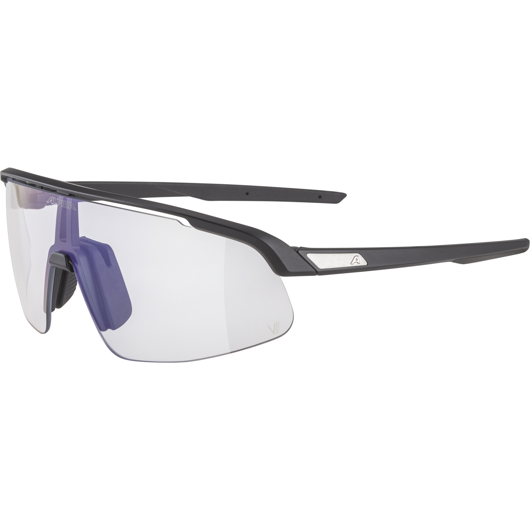 Produktbild von Alpina Turbo Pro S V Brille - black matt/clear to grey/flash blue