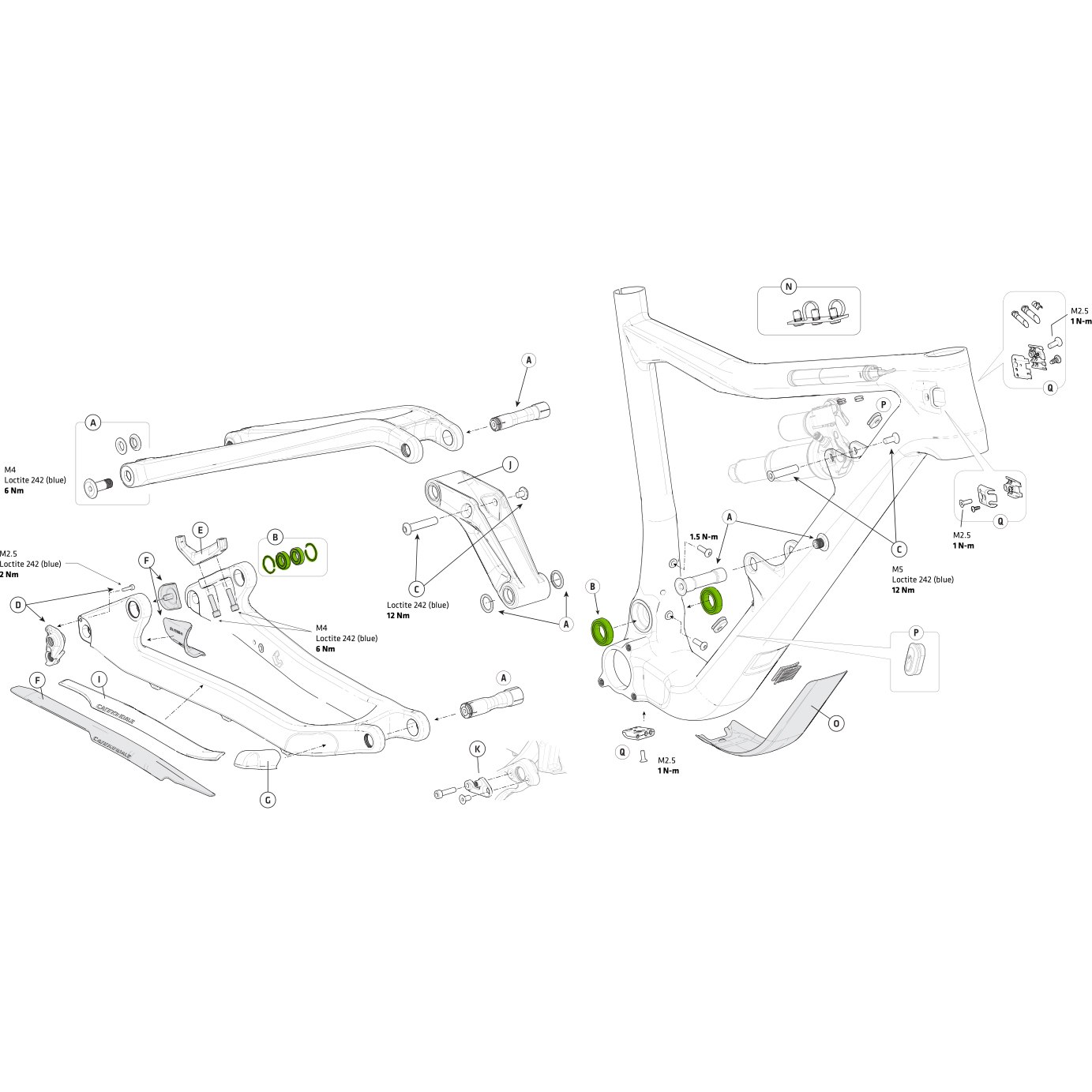 Produktbild von Cannondale CK3167U00OS Hinterbau Lager Set für Jekyll MY18