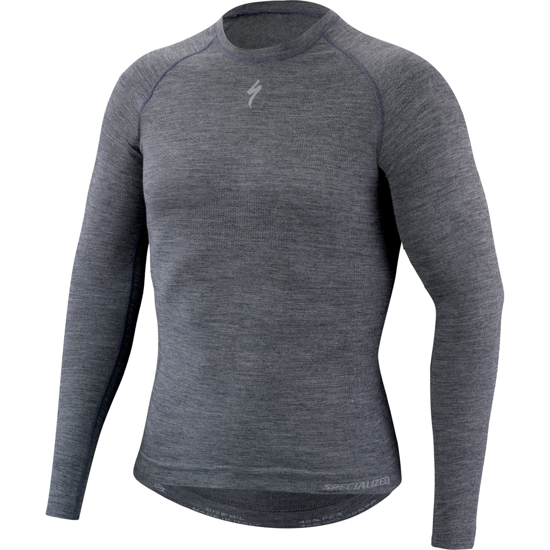 Productfoto van Specialized Seamless Merino Baselayer Longsleeve Shirt - grey