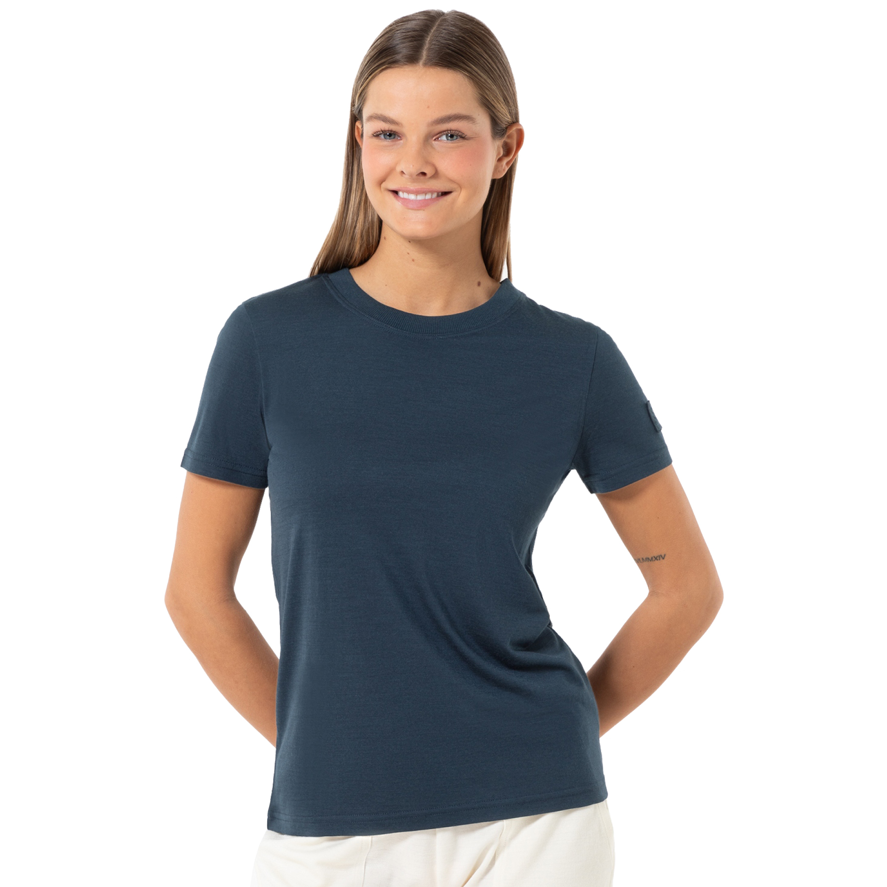 Produktbild von SUPER.NATURAL Casual Rib Bio T-Shirt Damen - Blueberry