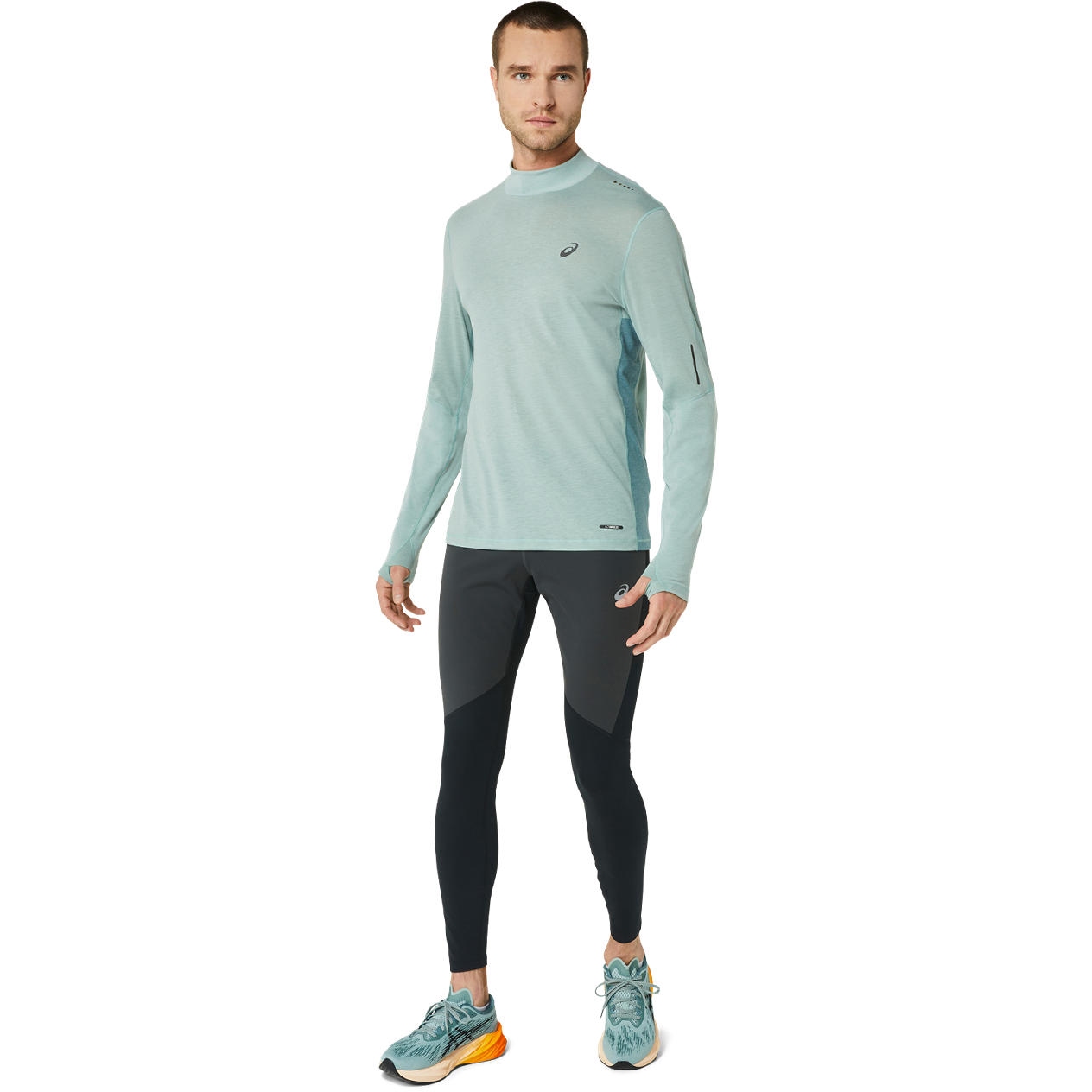 asics Metarun Mock Neck Langarmshirt Herren ocean haze foggy teal BIKE24