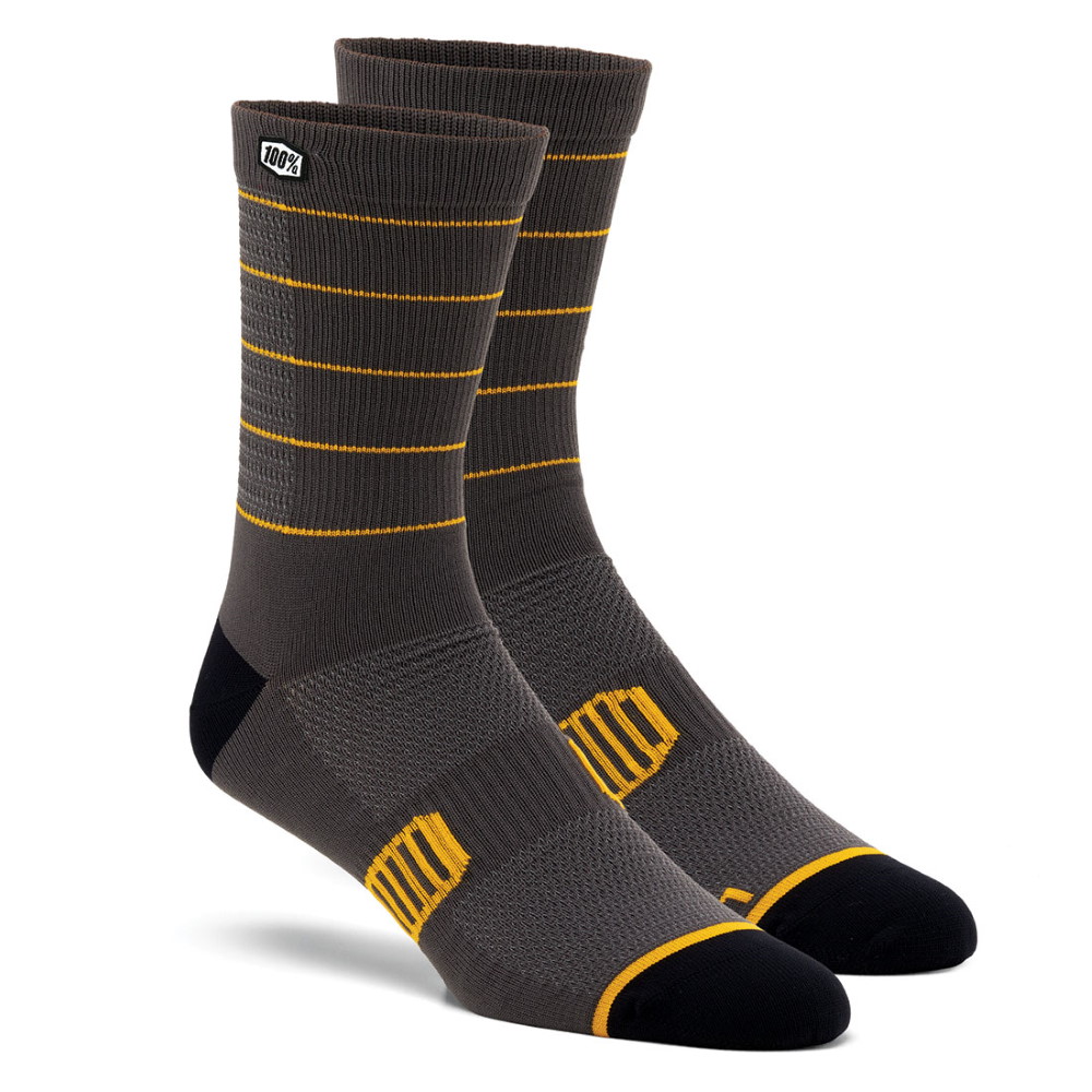 Picture of 100% Advocate Performance Socks - Charcoal/Mustard