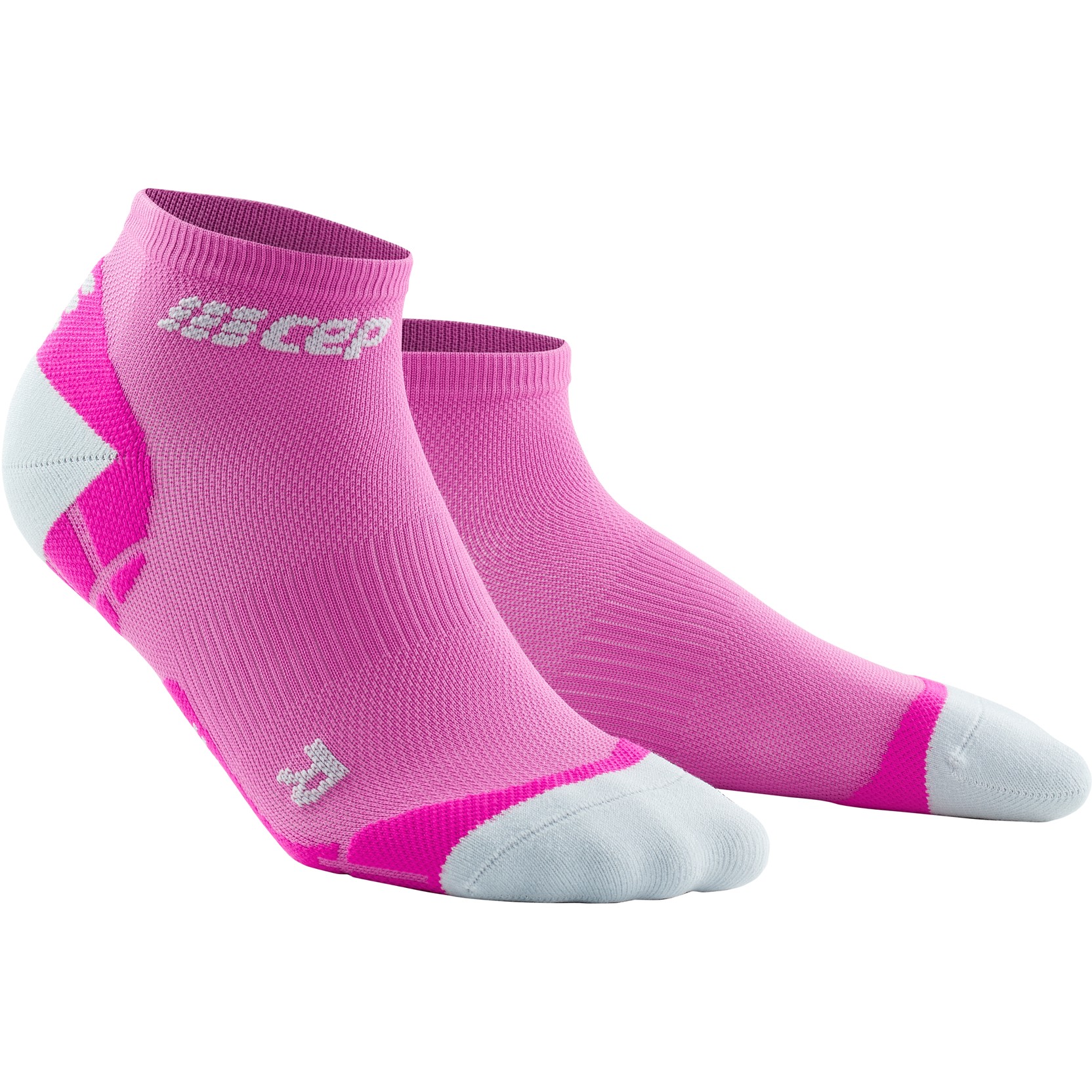 Image of CEP Ultralight Low Cut Compression Socks Women - pink/light grey