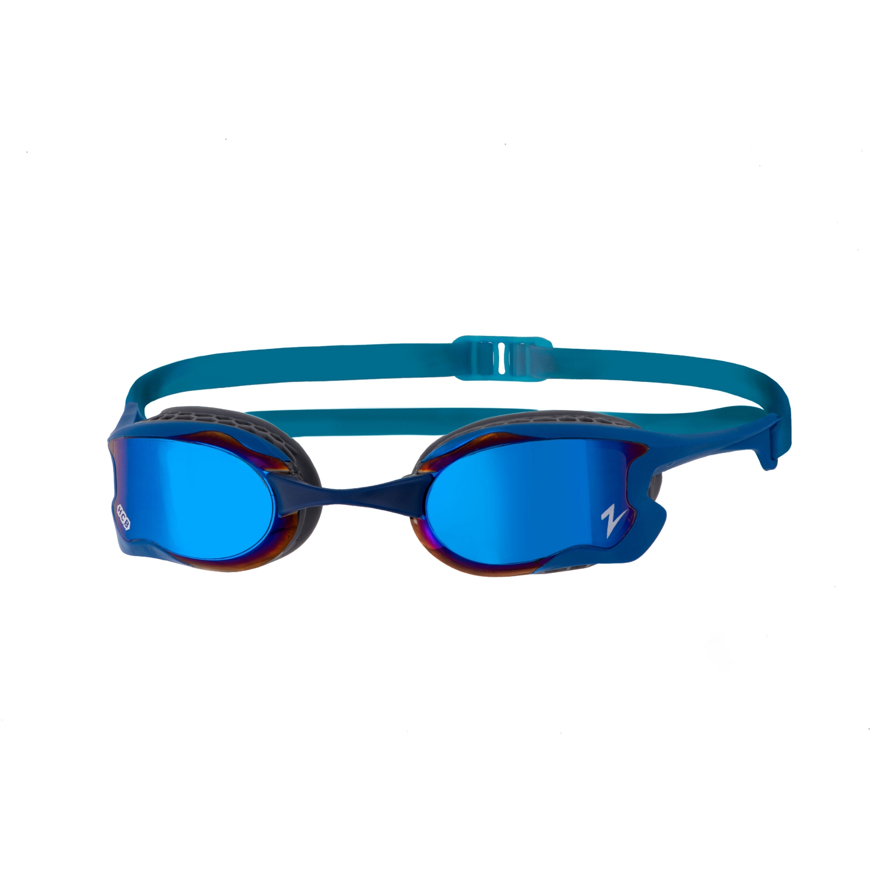 Picture of Zoggs Raptor HCB Mirror Swim Goggles - Blue/Grey/Mirrored Dark Blue