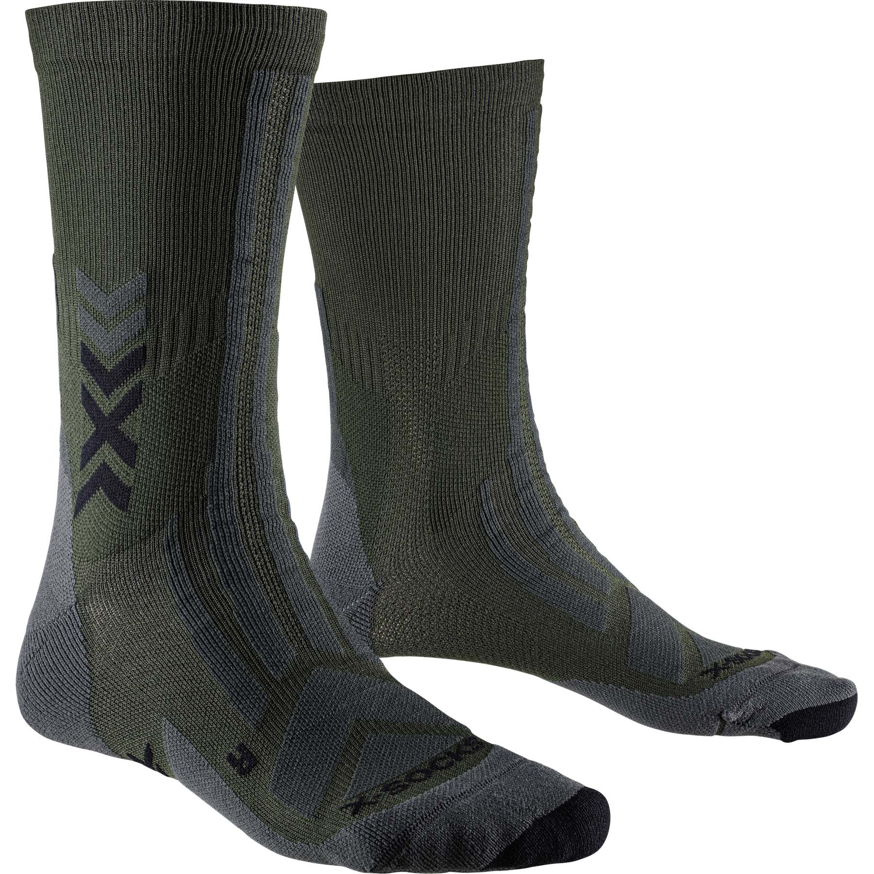 Picture of X-Socks Hike Discover Crew Socks - dark sage/black