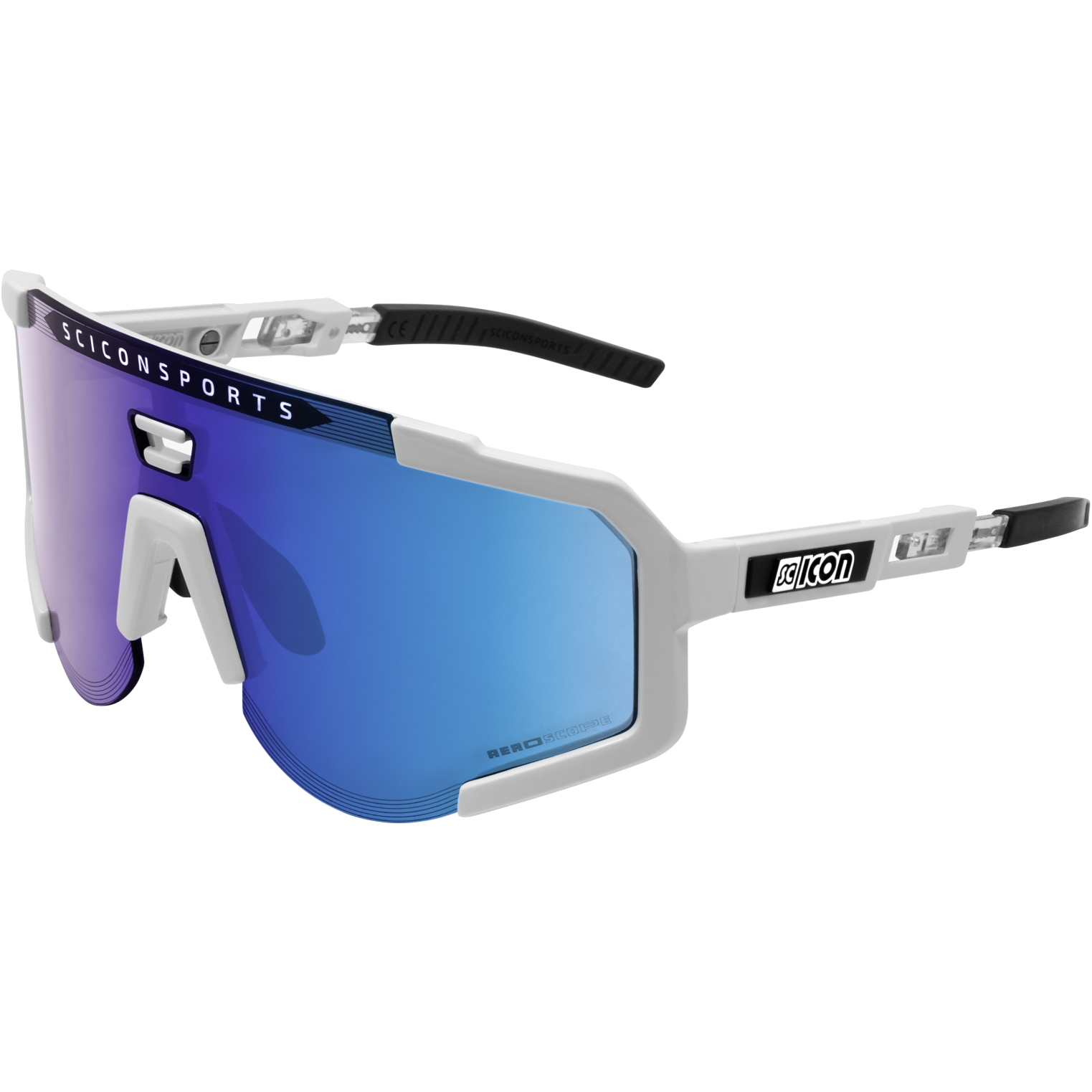 Produktbild von Scicon Aeroscope Brille - White Gloss / Multimirror Blue