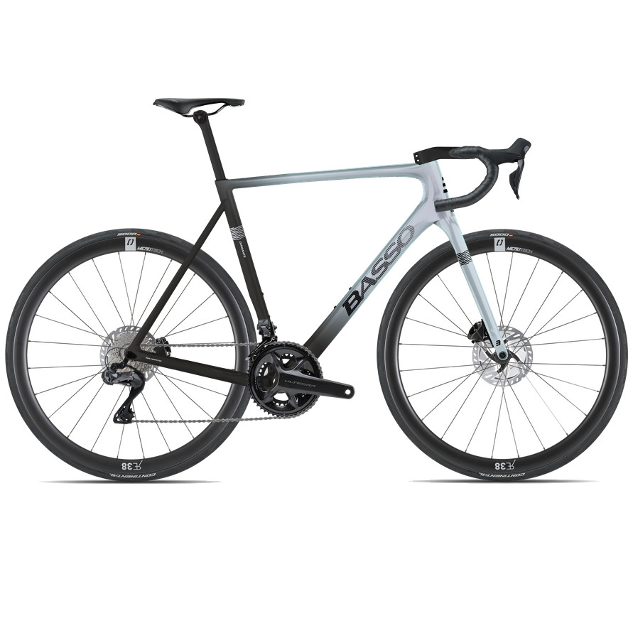 Productfoto van Basso DIAMANTE DISC - Ultegra 8150 Di2 - Carbon Road Bike - 2023 - Fade Opal White