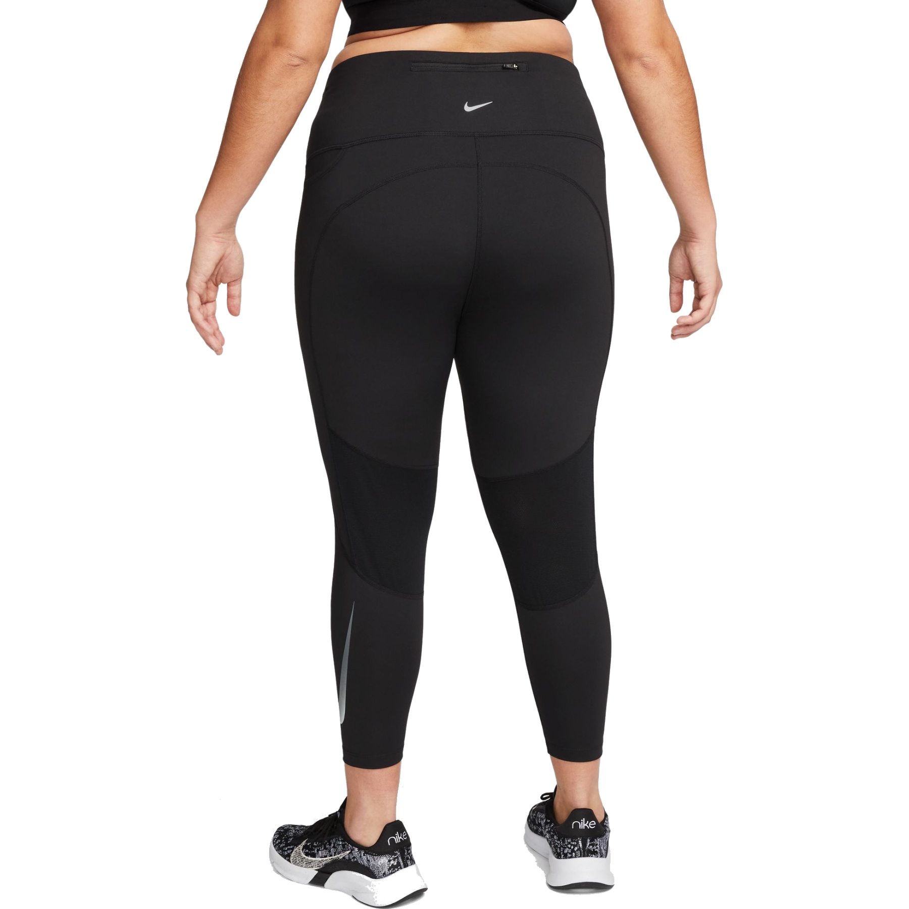 Nike Fast Women's Mid-Rise Crop Running Leggings (Plus Size) 1X Grey