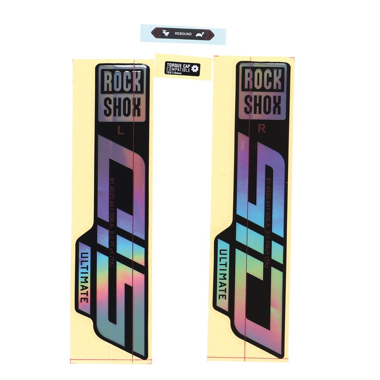 Productfoto van RockShox Decal Kit for 27.5/29&quot; SID Ultimate - gloss rainbow foil for high gloss black (2021)