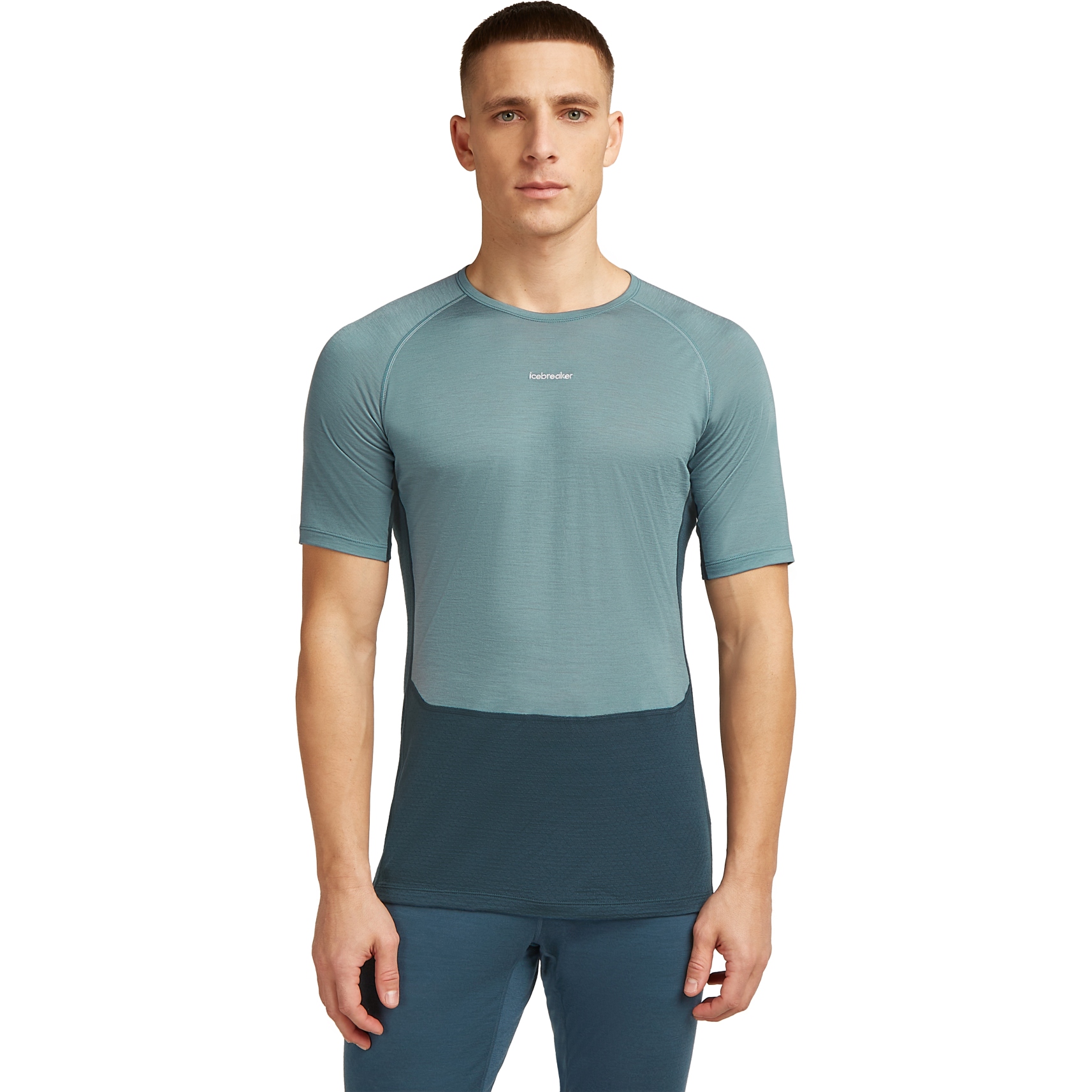 Produktbild von Icebreaker Merino 125 ZoneKnit™ Crewe Thermo-T-Shirt Herren - Abyss/Blue Ash
