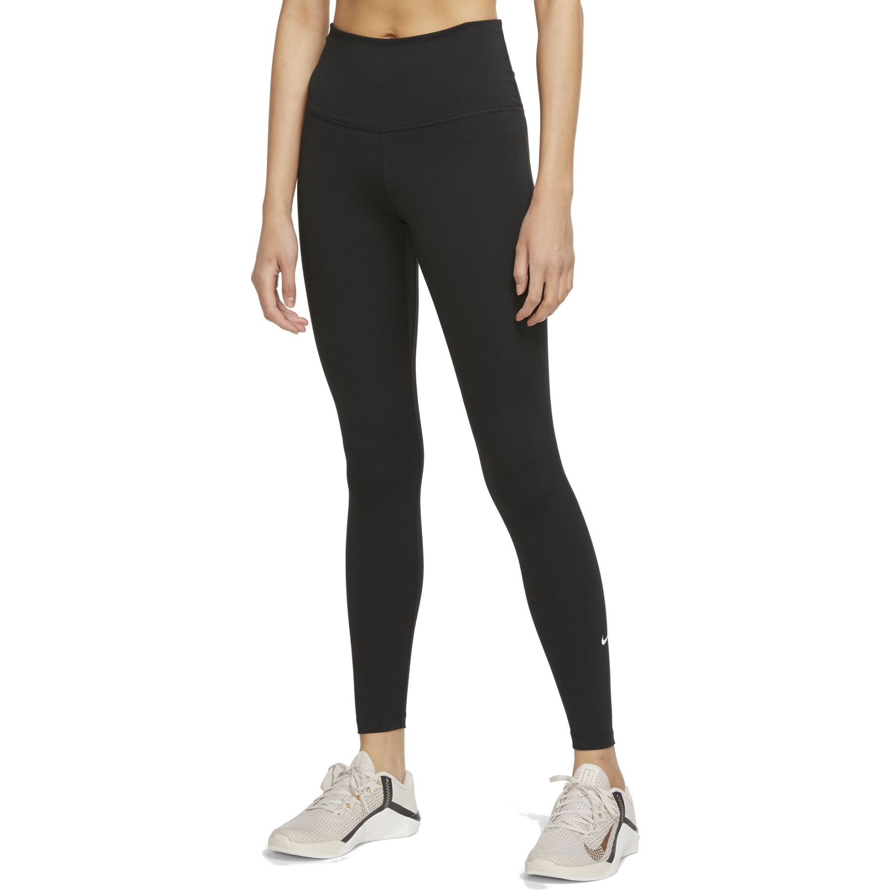 Produktbild von Nike Dri-FIT One Damen-Leggings mit hohem Bund - schwarz/weiss DM7278-010