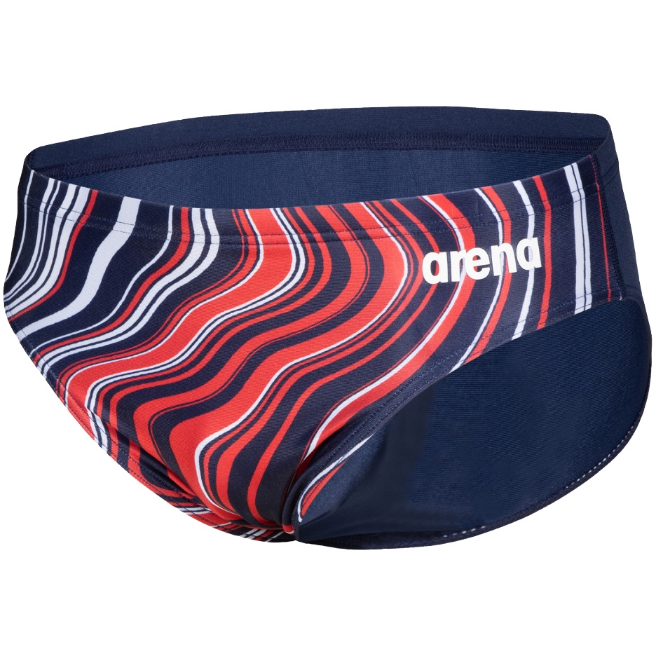 Picture of arena Men&#039;s Marbled Swim Briefs - Navy-Red Multi
