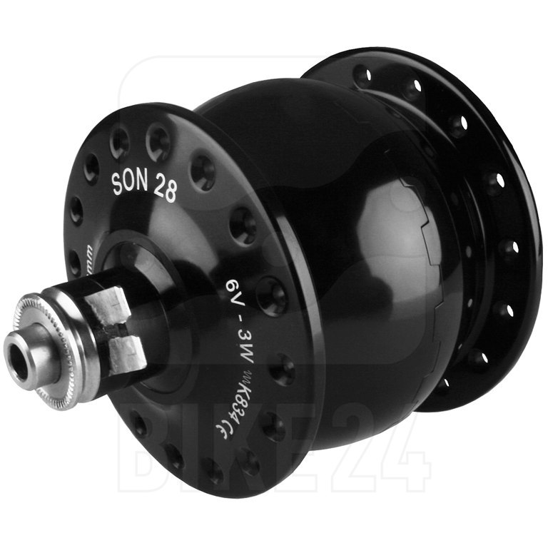 Produktbild von SON 28 Nabendynamo - Centerlock - QR - schwarz eloxiert