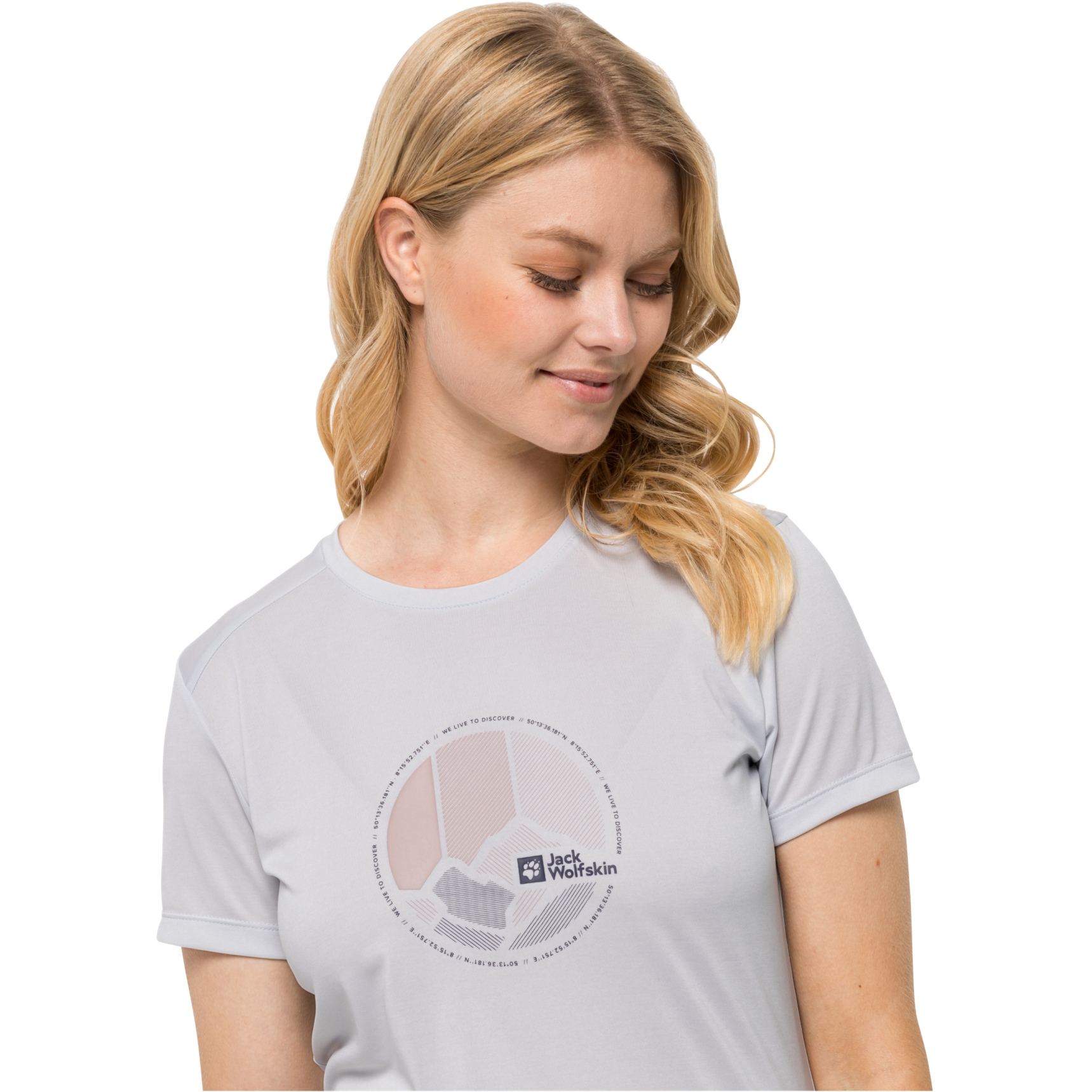 T-Shirt cloud Graphic Jack Crosstrail - BIKE24 | Wolfskin Damen white