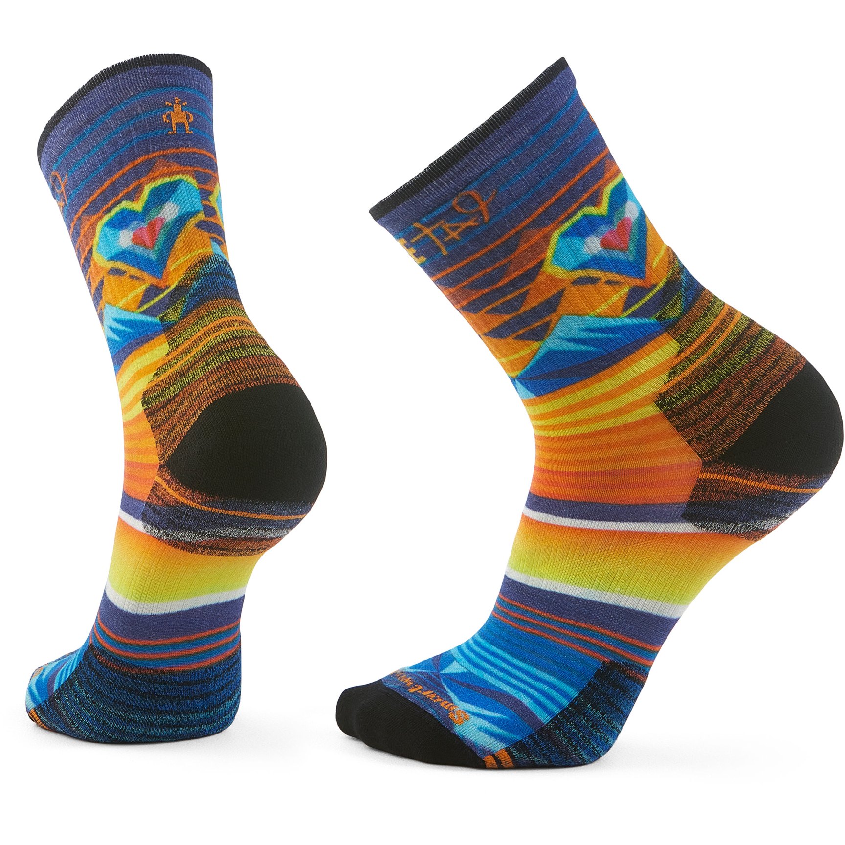 Picture of SmartWool Targeted Cushion Open Hearts Print Crew Hinking Socks - 150 multi color