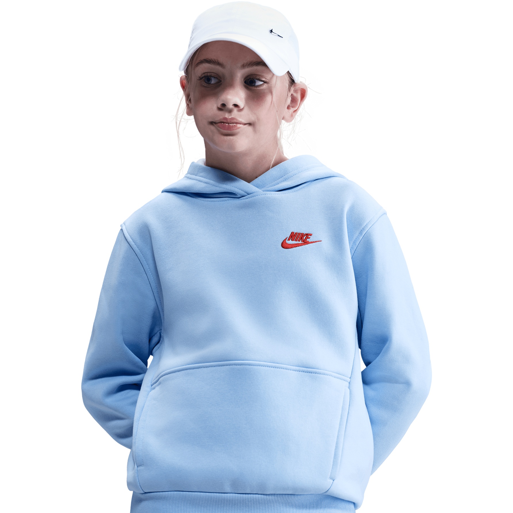 nike sportswear club fleece hoodie light blue
