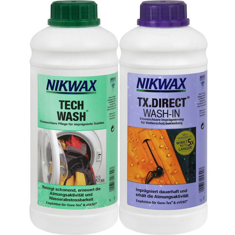 Productfoto van Nikwax Tech Wash + TX Direct Set 2 x 1L